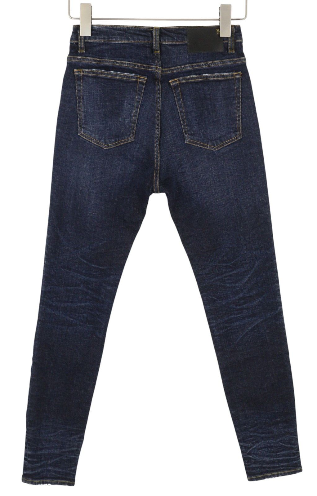 R13 HIGH RISE SKINNY 27 Howell Indigo Faded Whiskers 86352 Size 27" / US 4 / IT 40 - 2 Thumbnail