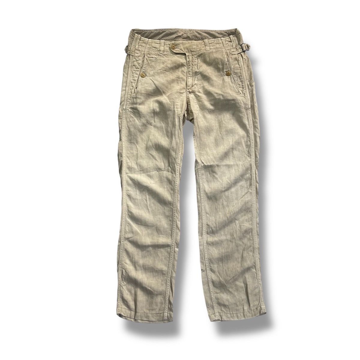 C.P. Company C.P Company Linen With Buckle Waist Military Style Pant Size US 33 - 2 Thumbnail