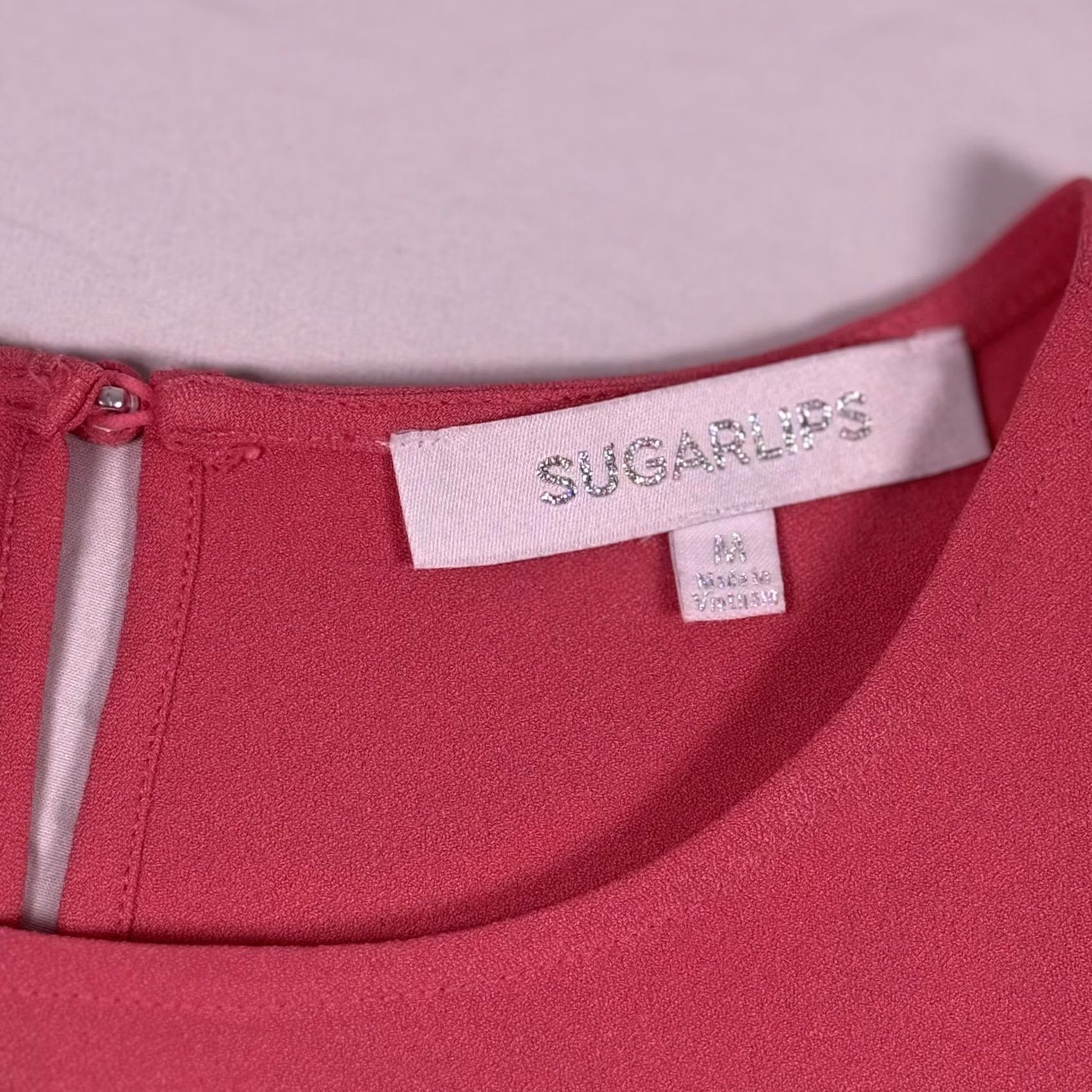 Vintage Sugarlips Pink Flutter Sleeve Top - Minimalist Boho Retro Womens Blouse M Size M / US 6-8 / IT 42-44 - 3 Thumbnail