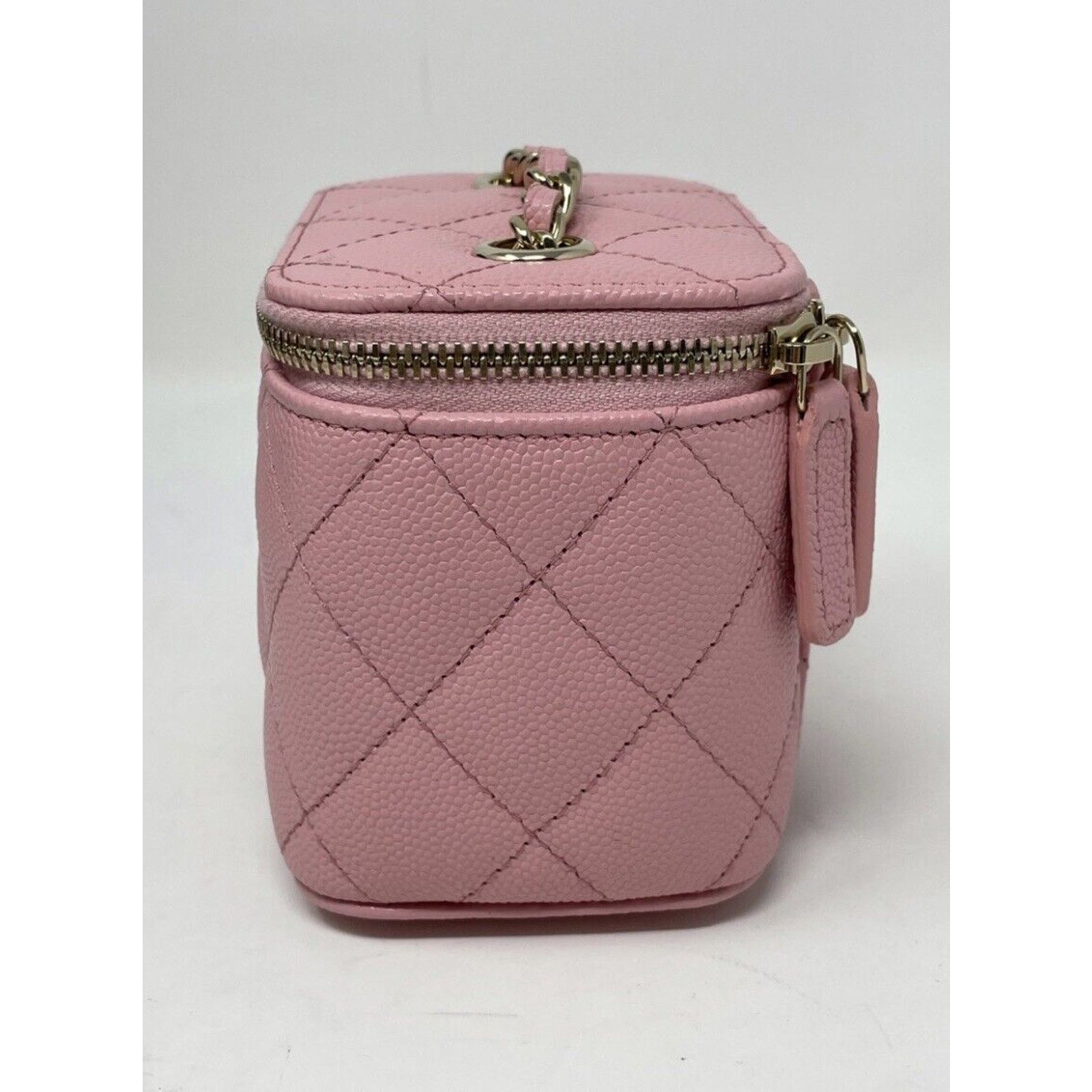 Chanel 22C CHANEL Sakura Pink Mini Square Vanity 💕Grained Gold HW Size ONE SIZE - 6 Thumbnail