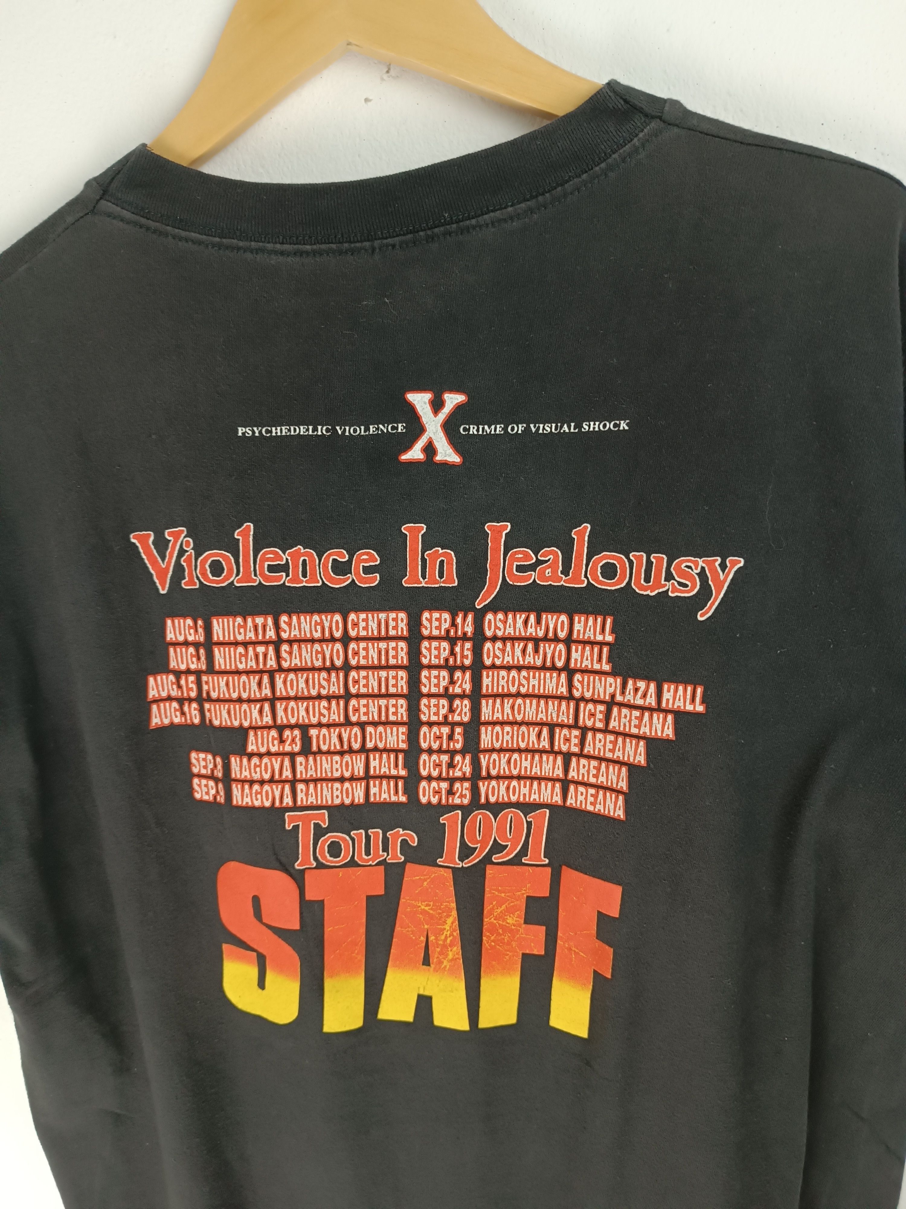 Band Tees VERY RARE🔥VTG '91 X JAPAN VIOLENCE IN JEALOUSY TOUR 'STAFF' Size US L / EU 52-54 / 3 - 15 Thumbnail