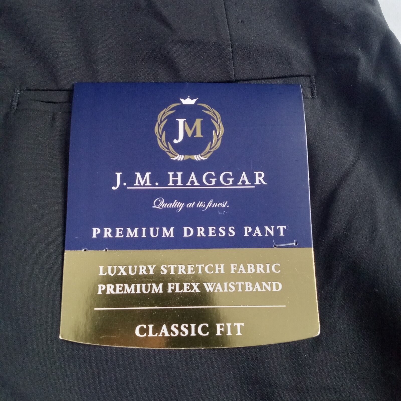 Haggar J.M. Haggar Premium Dress Pants Mens 36x32 Black Classic-Fit Size US 36 / EU 52 - 2 Thumbnail