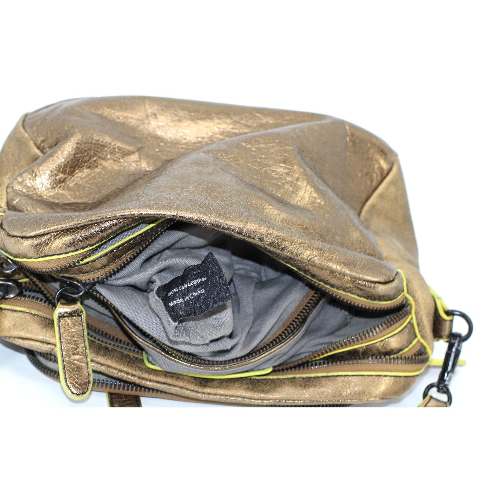 LIEBESKIND BERLIN LIEBESKIND Metallic Bronze Compartment Leather Crossbody Bag Size ONE SIZE - 5 Thumbnail