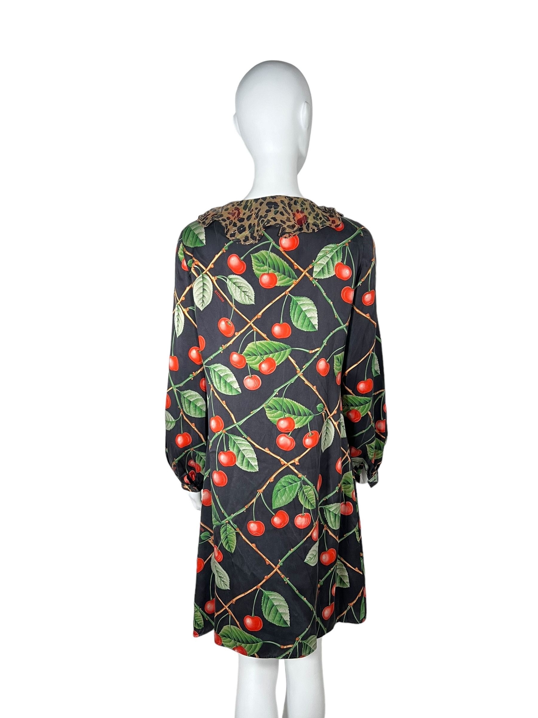 John Galliano Galliano 2003 Cherry & Leopard Print Dress Size L / US 10 / IT 46 - 4 Thumbnail