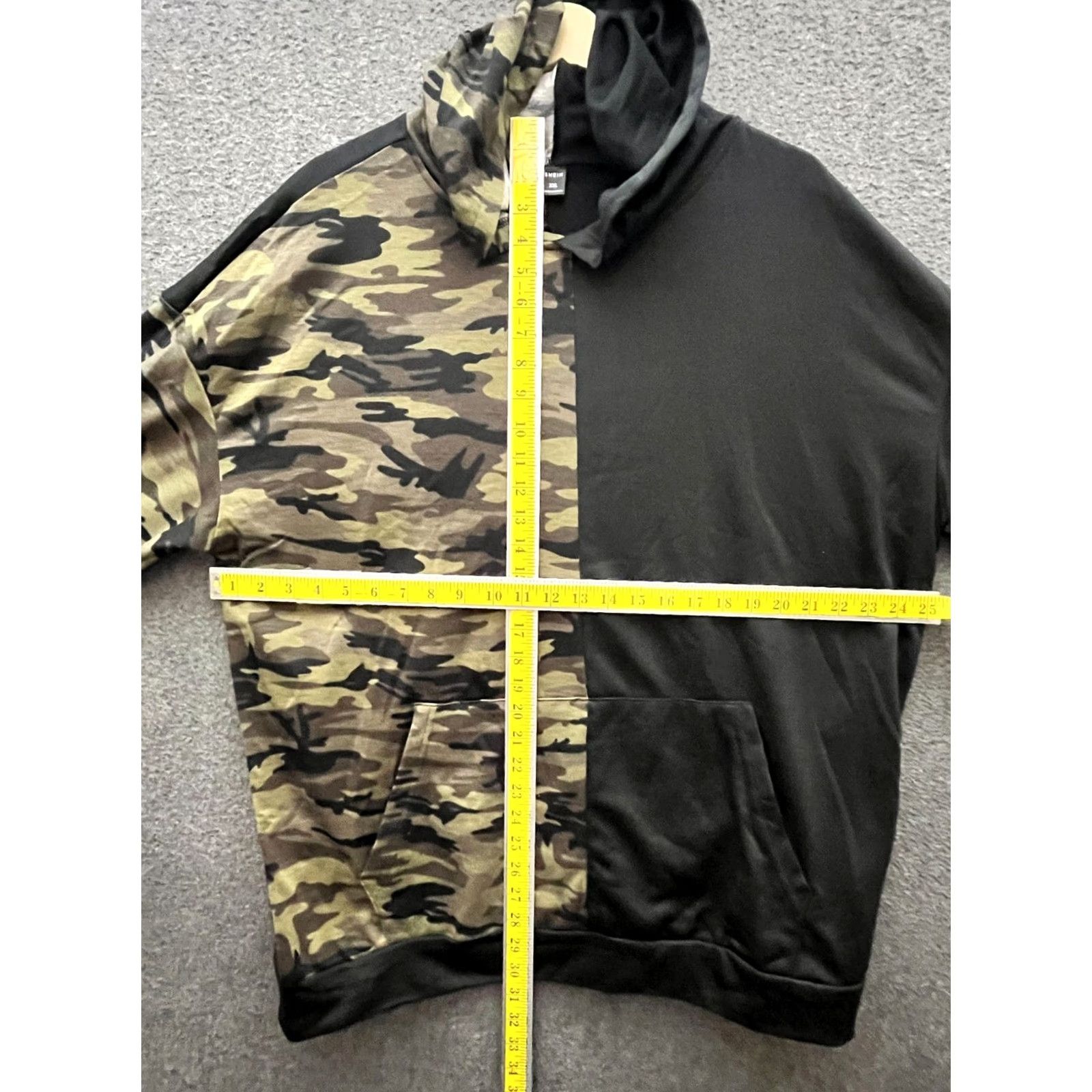Shein SHEIN EZ Wear Color Block Long Sleeve Hooded Sweatshirt Black/Camo XXL Women Shirt Hoodie Color Block Multicolor 90s Theme Size XXL / US 16-18 / IT 52-54 - 4 Thumbnail