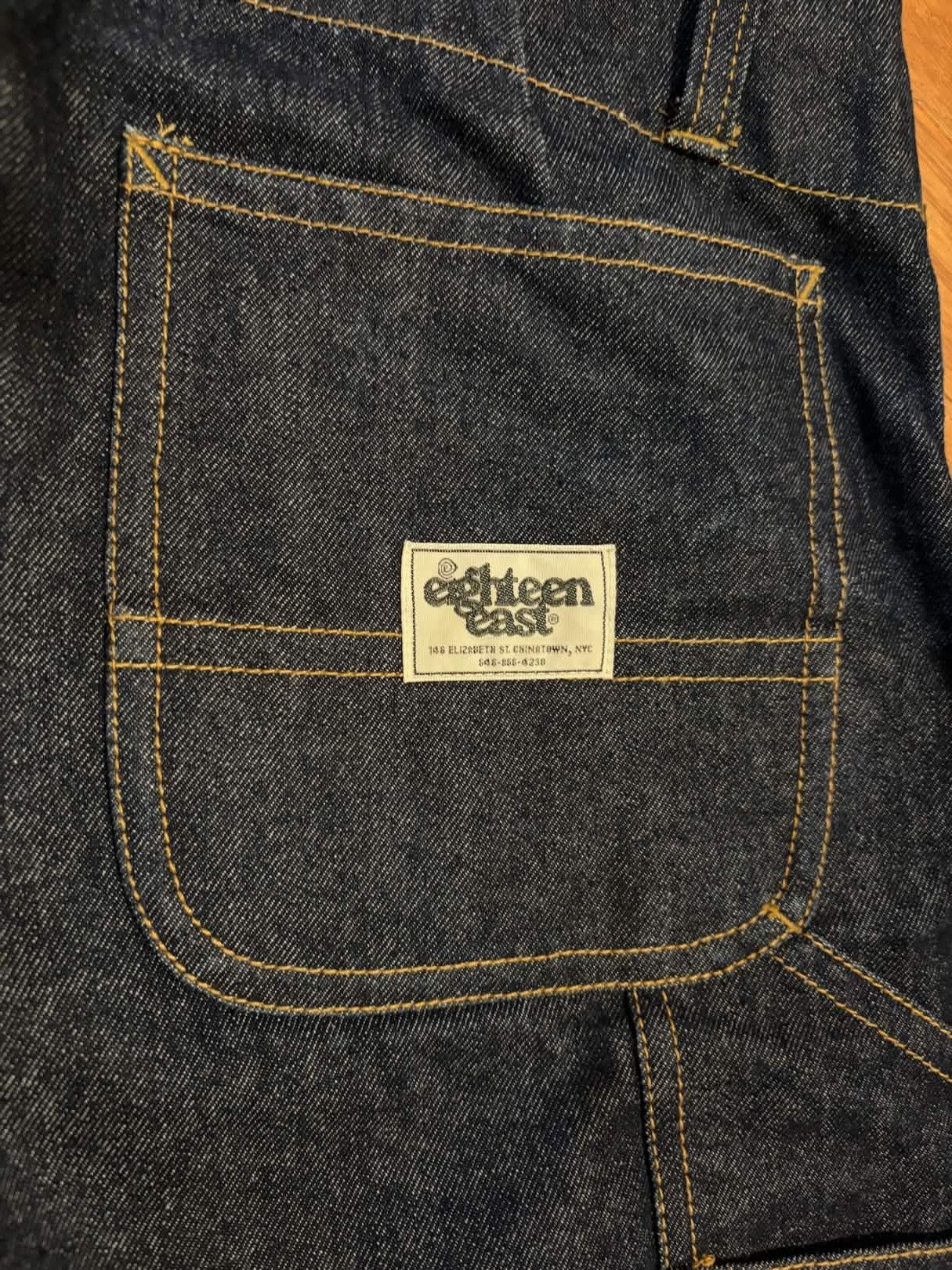 18 East Eli Hand-Embroidered Double Knee Work Pant 13oz. Raw Denim Size US 30 / EU 46 - 4 Thumbnail