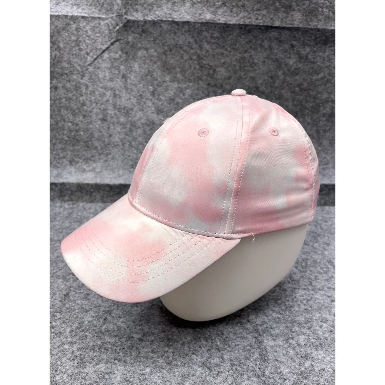 Pinko Strap Back Hat Womens Medium Pink Tie Dye 100% Polyester Ponytail Hole Cap Size ONE SIZE - 4 Thumbnail