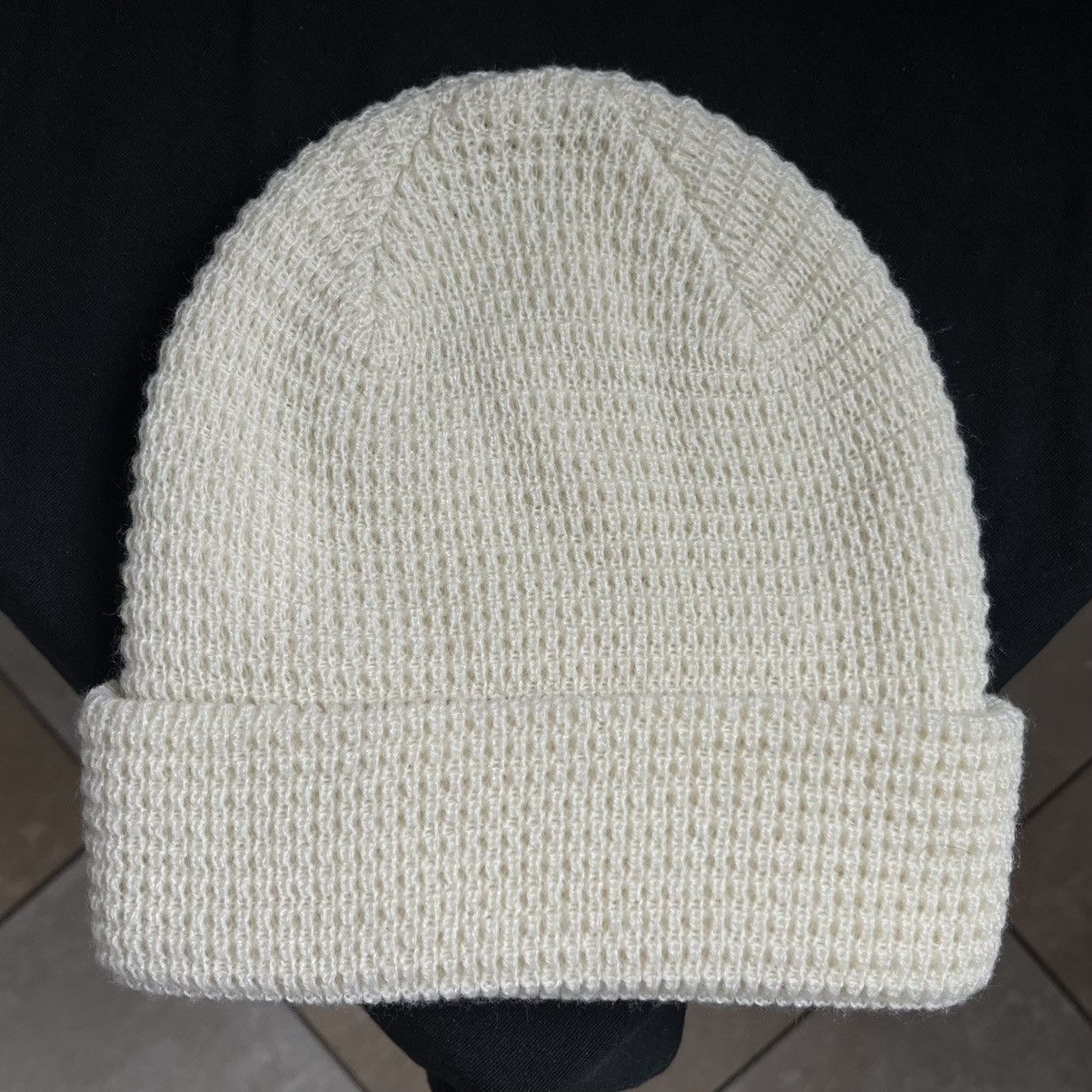 Fuck The Population 2023’ Fuck The Population FTP Logo Waffle Knit Beanie Cream Size ONE SIZE - 2 Thumbnail