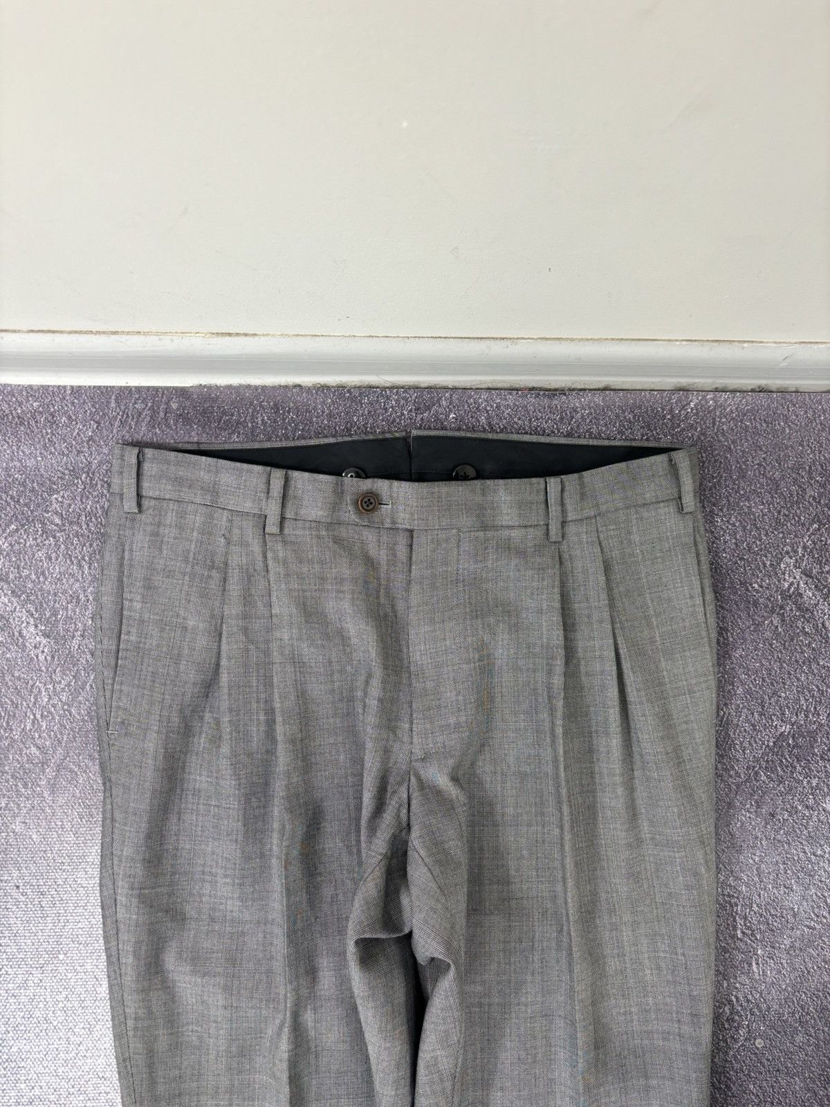 Suitsupply Suitsupply Lazio Men’s Glen Check Gray Wool Dress Pants Size US 32 / EU 48 - 5 Thumbnail