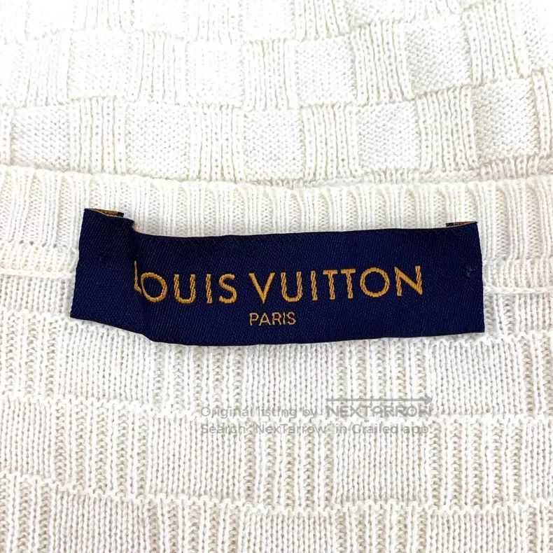 Louis Vuitton Louis Vuitton Cotton crewneck long-sleeve sweater in beige Size US M / EU 48-50 / 2 - 6 Thumbnail
