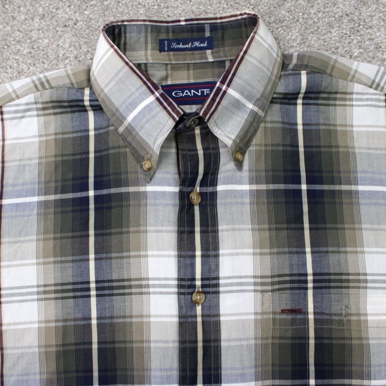 Gant GANT Shirt Mens XL Green Plaid Button-Down Long Sleeve Cotton/Poly Twill Foxhunt Vintage? No Size US XL / EU 56 / 4 - 7 Thumbnail