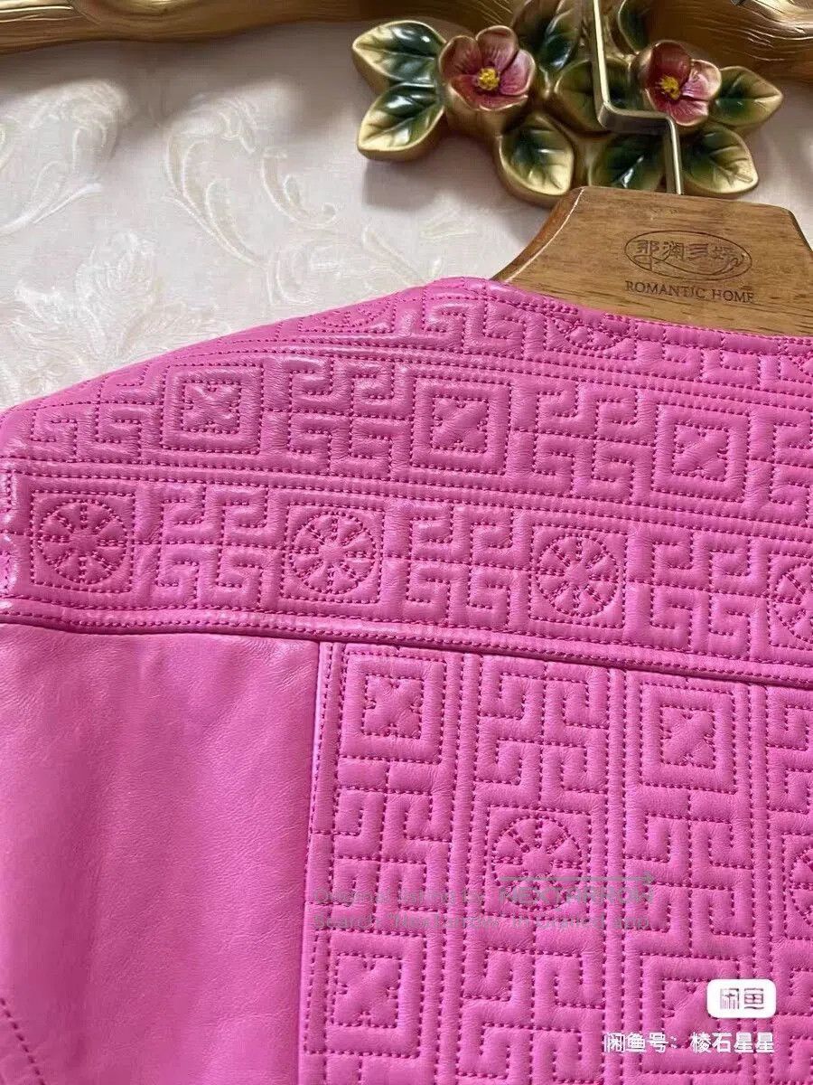 Versace Versace Pink Cropped Leather Jacket. Size M / US 6-8 / IT 42-44 - 7 Thumbnail