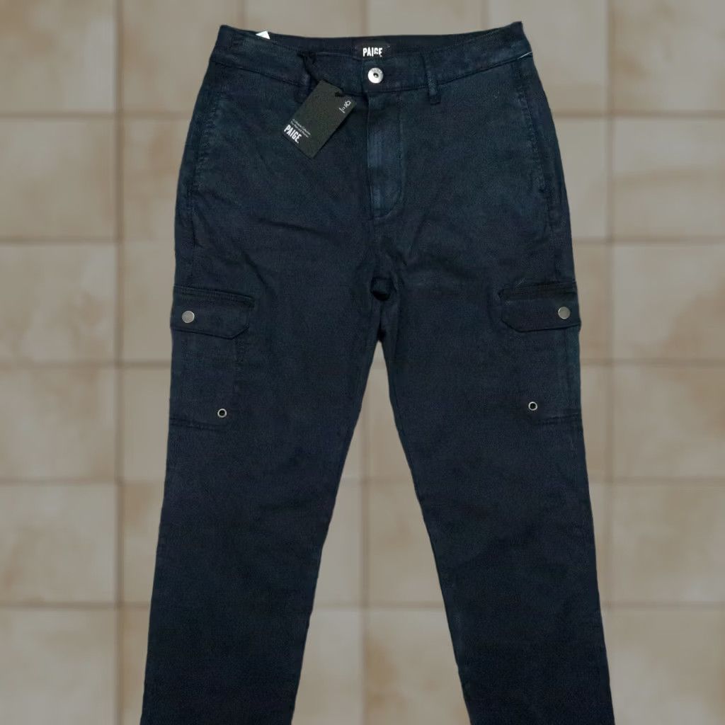 Paige Paige Mens Pants Blue Barlow Straight Fit Cargo Stretch Trousers 29x32 NWT Size US 29 - 1 Thumbnail