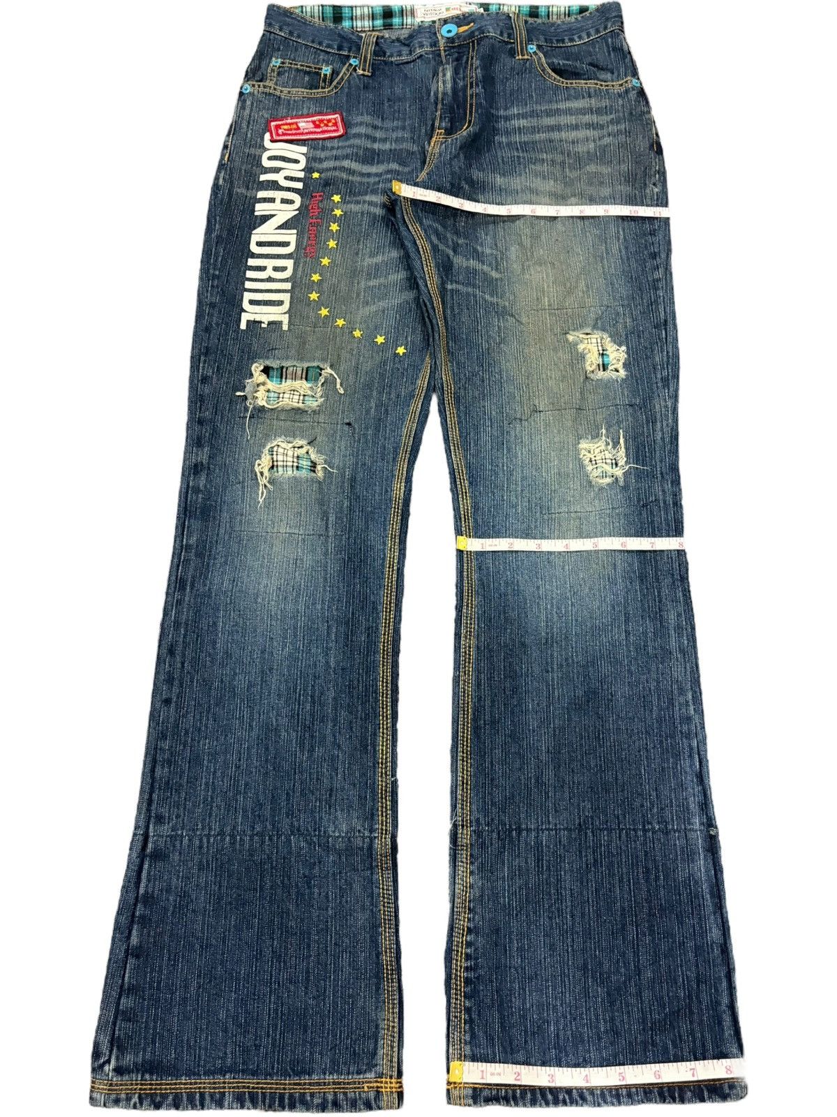 Hysteric Glamour Vintage Japanese Brand Printed Distress Flare Jeans Size 32" / US 10 / IT 46 - 8 Thumbnail