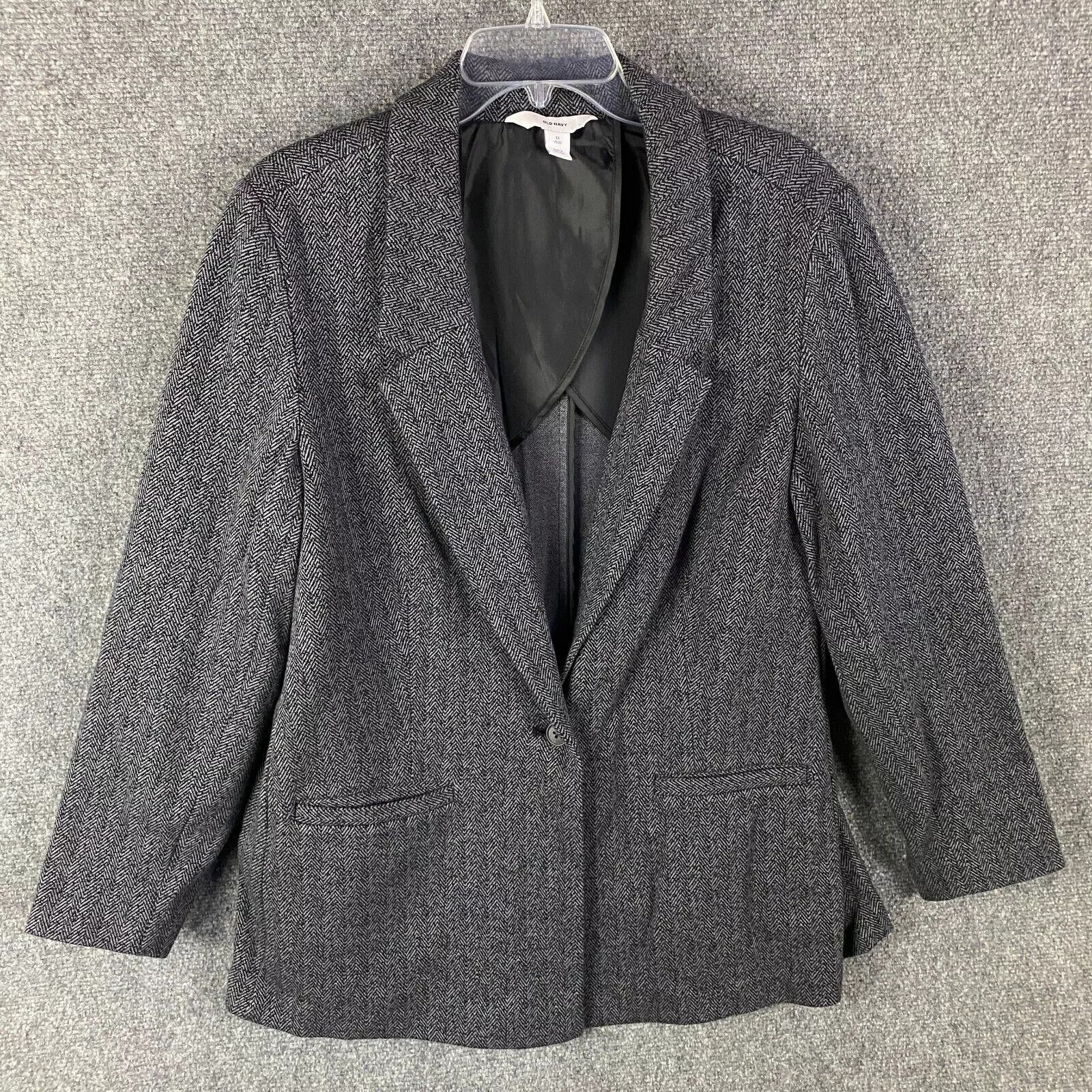 Old Navy Old Navy Coat Women's 1X Plus Jacket Cotton Blend 1 Button Size ONE SIZE - 1 Thumbnail