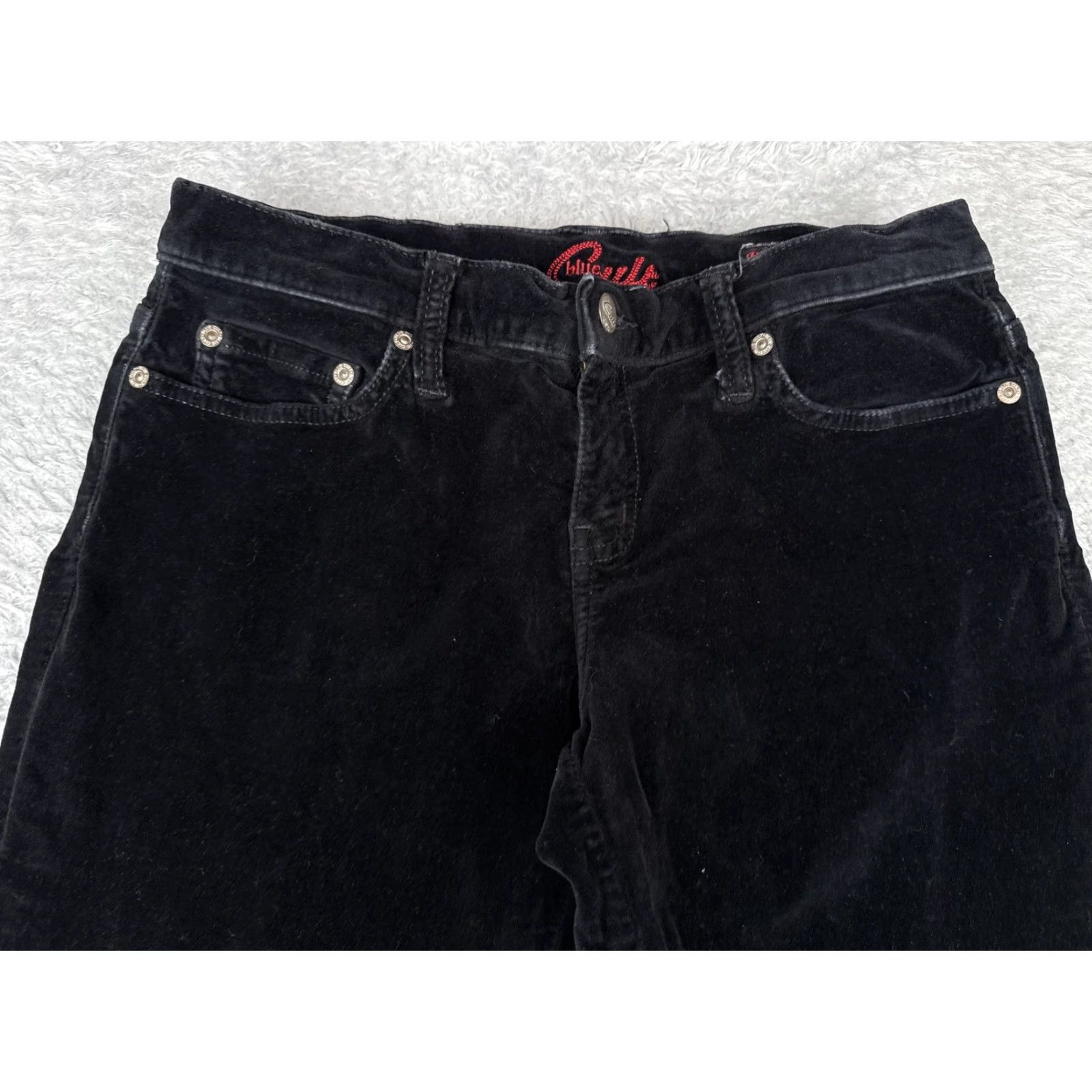 Velvet Blue Cult Jeans Womens 27 Black Velvet Weaver Straight Leg 5 Pocket Stretch Size 27" / US 4 / IT 40 - 4 Thumbnail