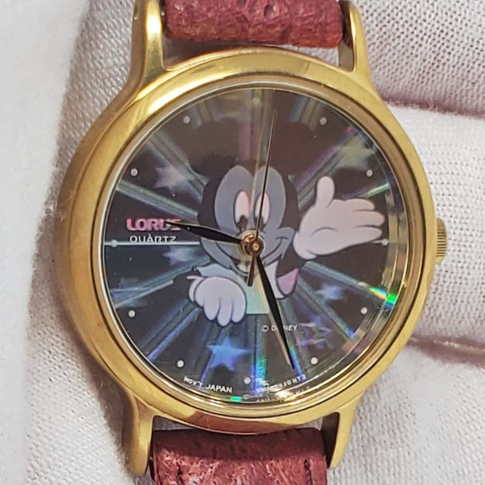Disney X Lorus Mickey Mouse VTG Hologram Red Band Watch