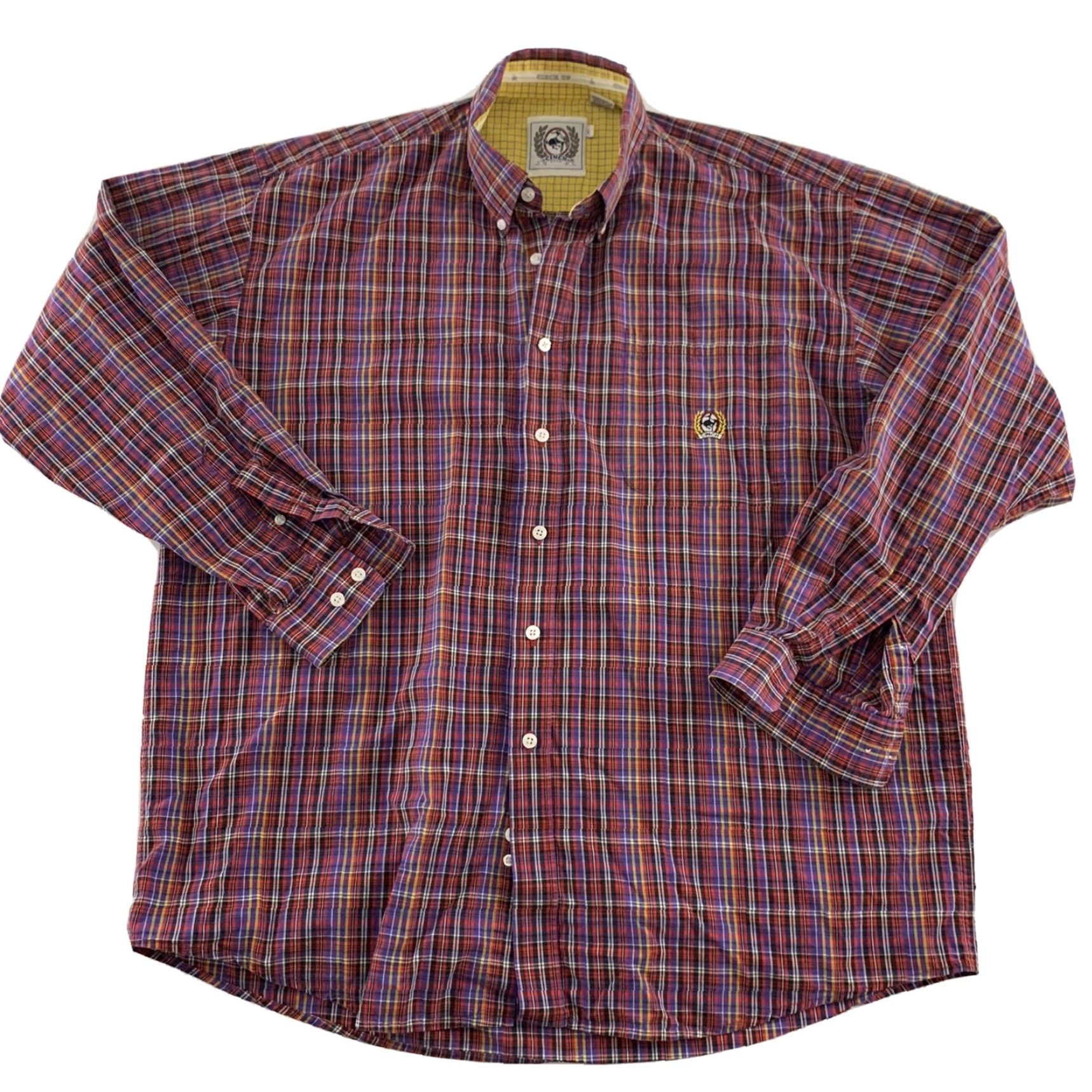 Vintage Cinch Shirt Long Sleeve Plaid Button-Up Men's L Red 100% Cotton Size US L / EU 52-54 / 3 - 2 Thumbnail