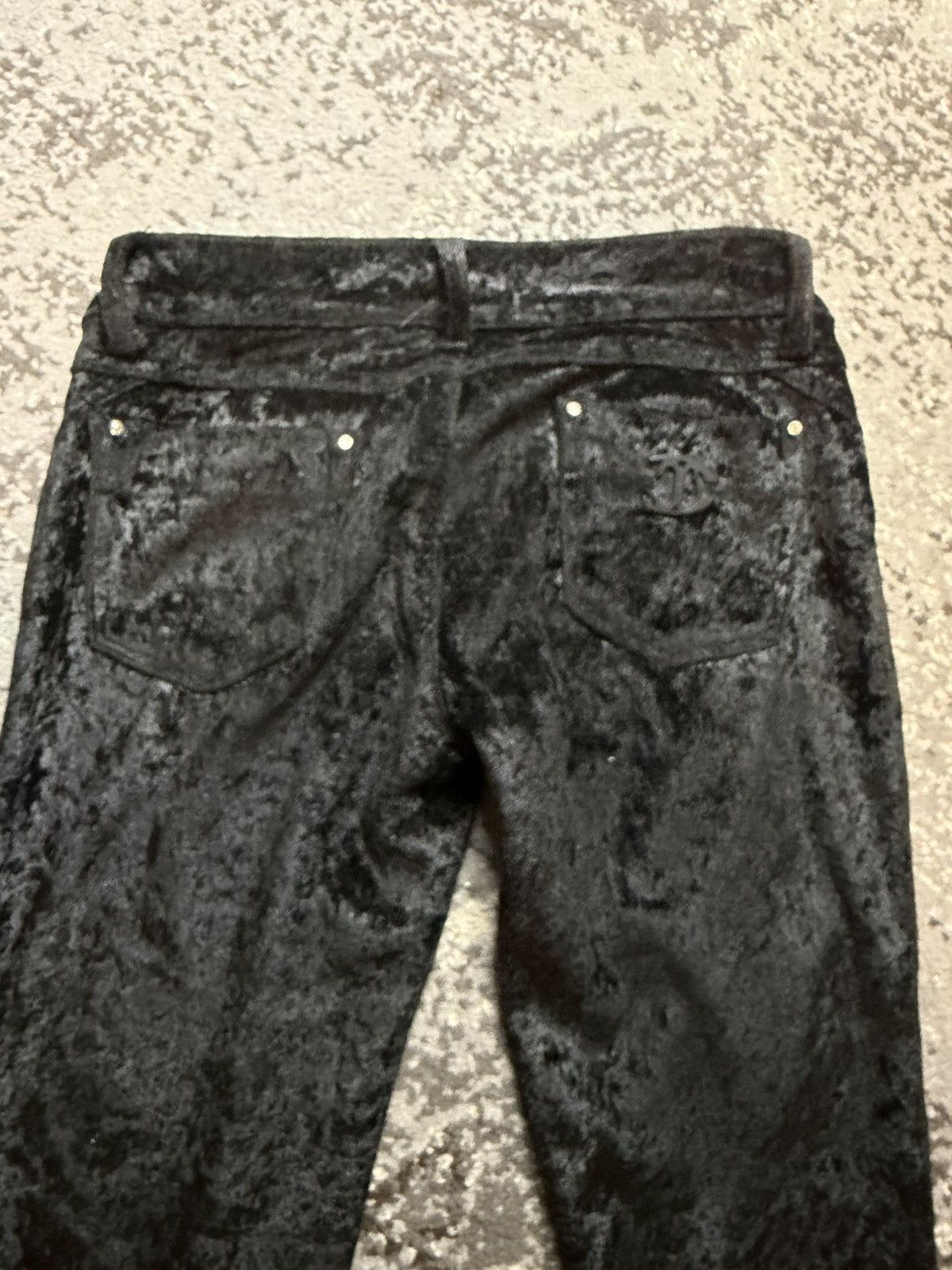 Just Cavalli Vintage y2k Just Cavalli Velvet Metal Logo Luxury Black pant Size 24" / US 00 / IT 34 - 8 Thumbnail