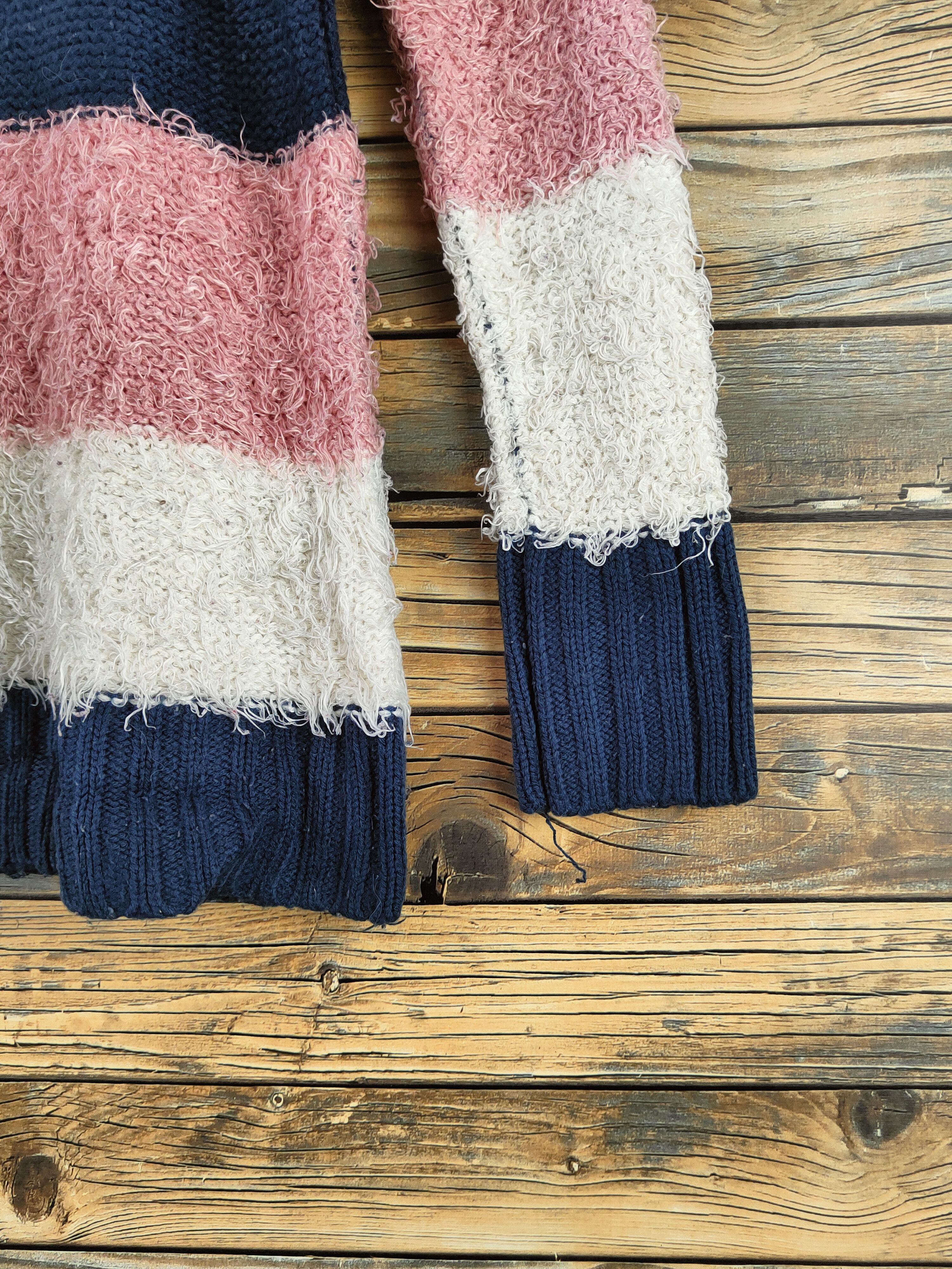 Fiorucci DL Fiorucci Navy Pink Fur Mohair Knitwear #46-538 Size S / US 4 / IT 40 - 6 Thumbnail