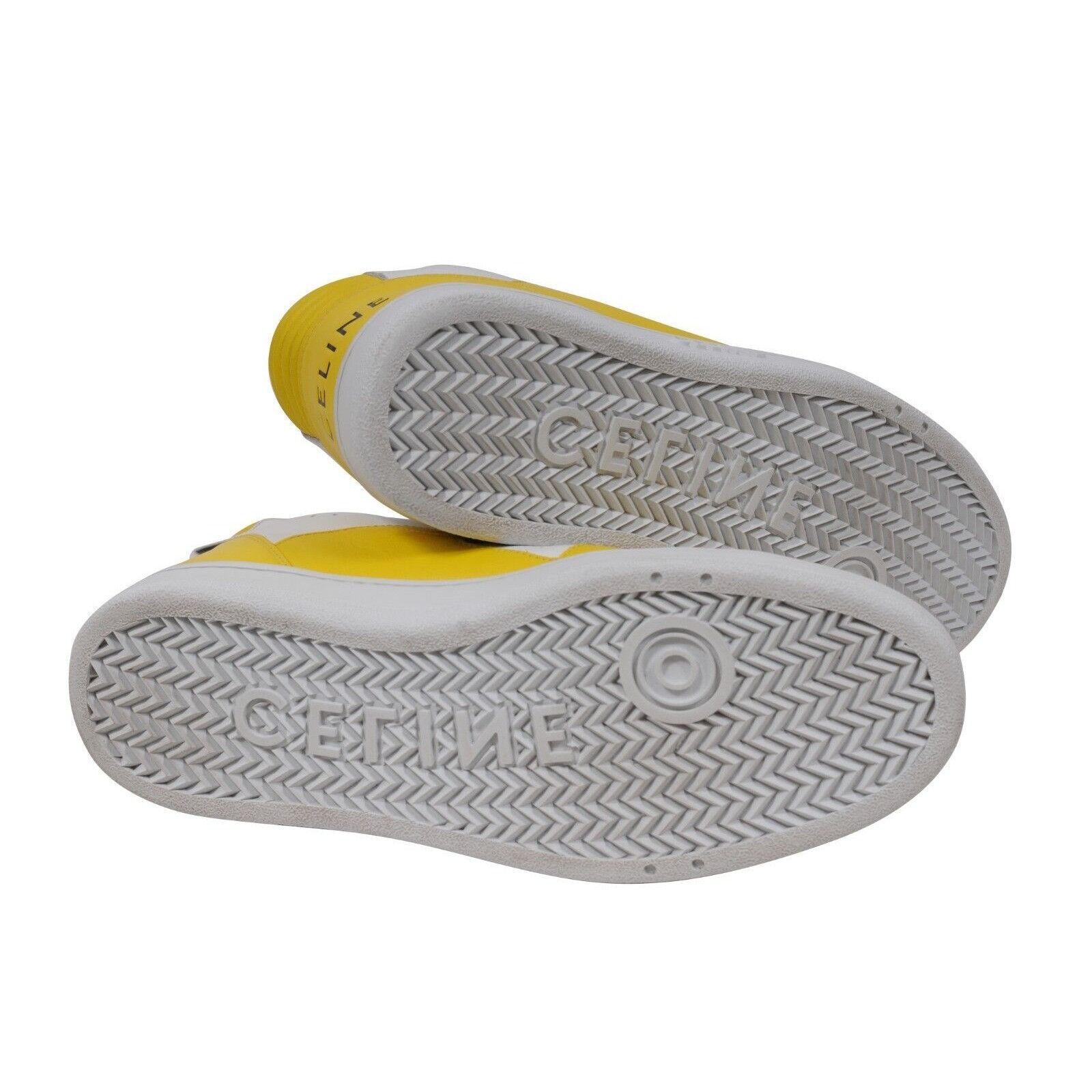 Celine CT 02 Mid Top Sneakers Yellow White Leather Size US 9 / EU 42 - 10 Thumbnail