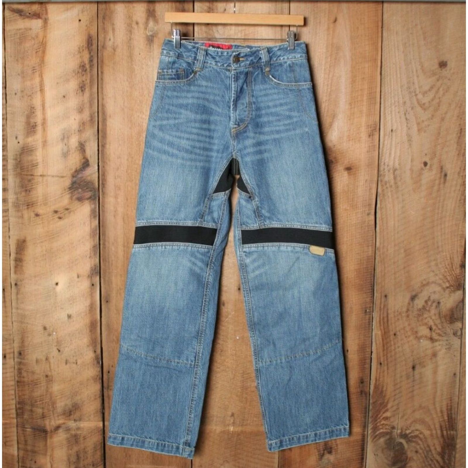 Denime ICON Victory Pant Jeans Blue Denim Button Fly Motorcycle Pant Sz 28 Mens Regular Jeans Size US 26 / EU 42 - 2 Thumbnail