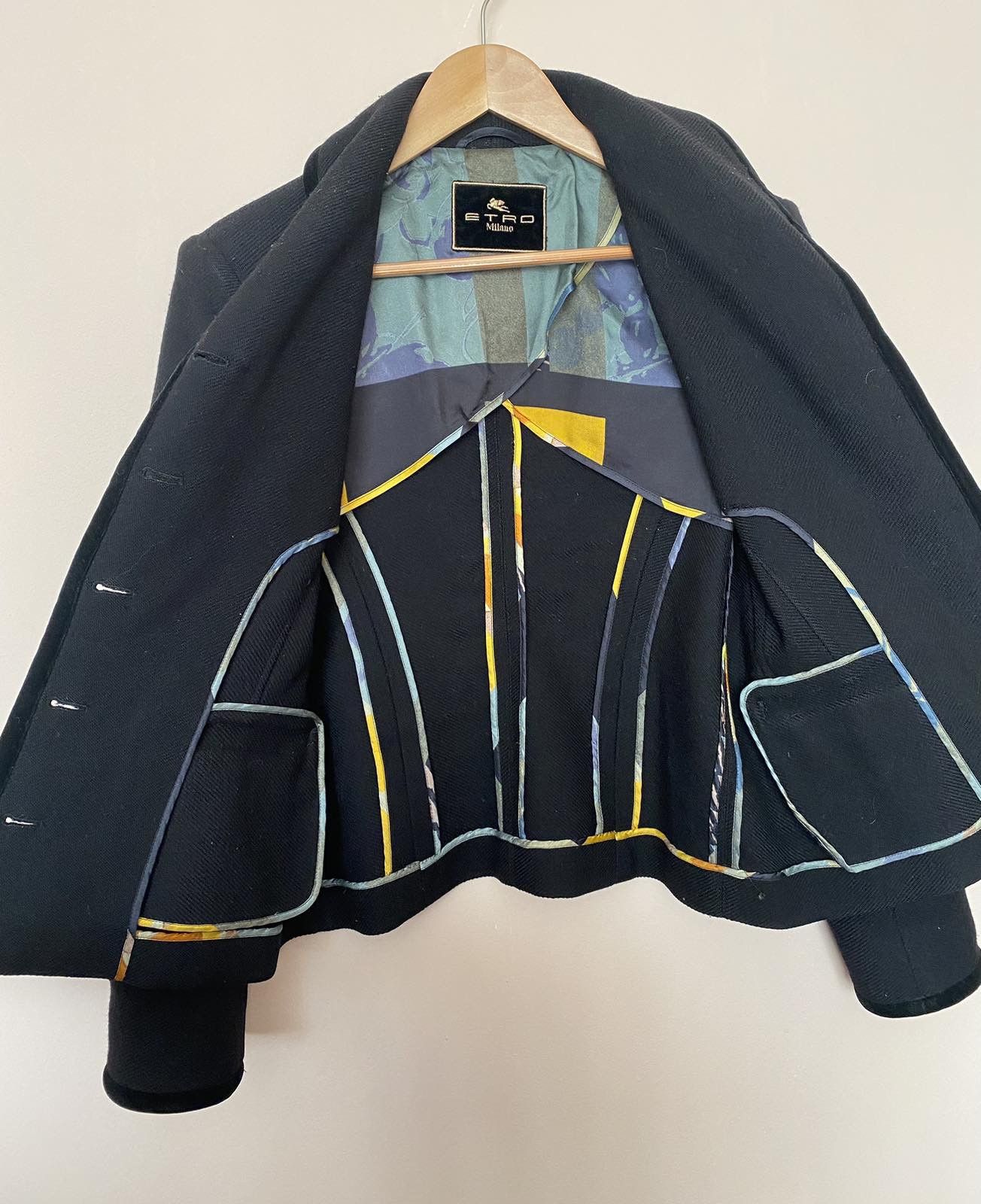 Etro 🖤 ETRO Elegant Black Wool Blazer - Timeless Italian Design Size XL / US 12-14 / IT 48-50 - 3 Thumbnail