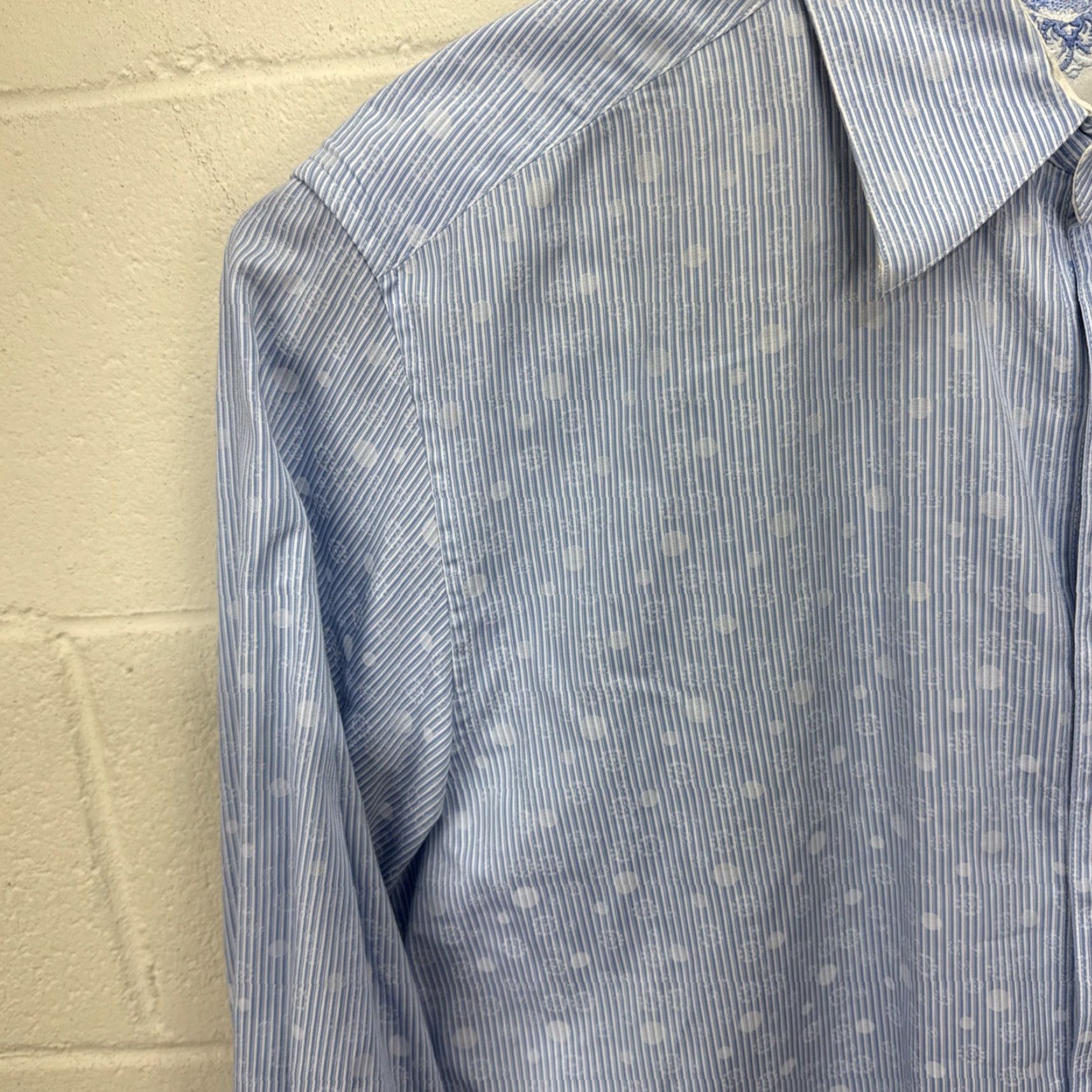 Robert Graham Robert Graham Button-Up Shirt Mens XL Blue Polka Dot Long Sleeve Collared Casual Business Size 46R - 5 Thumbnail