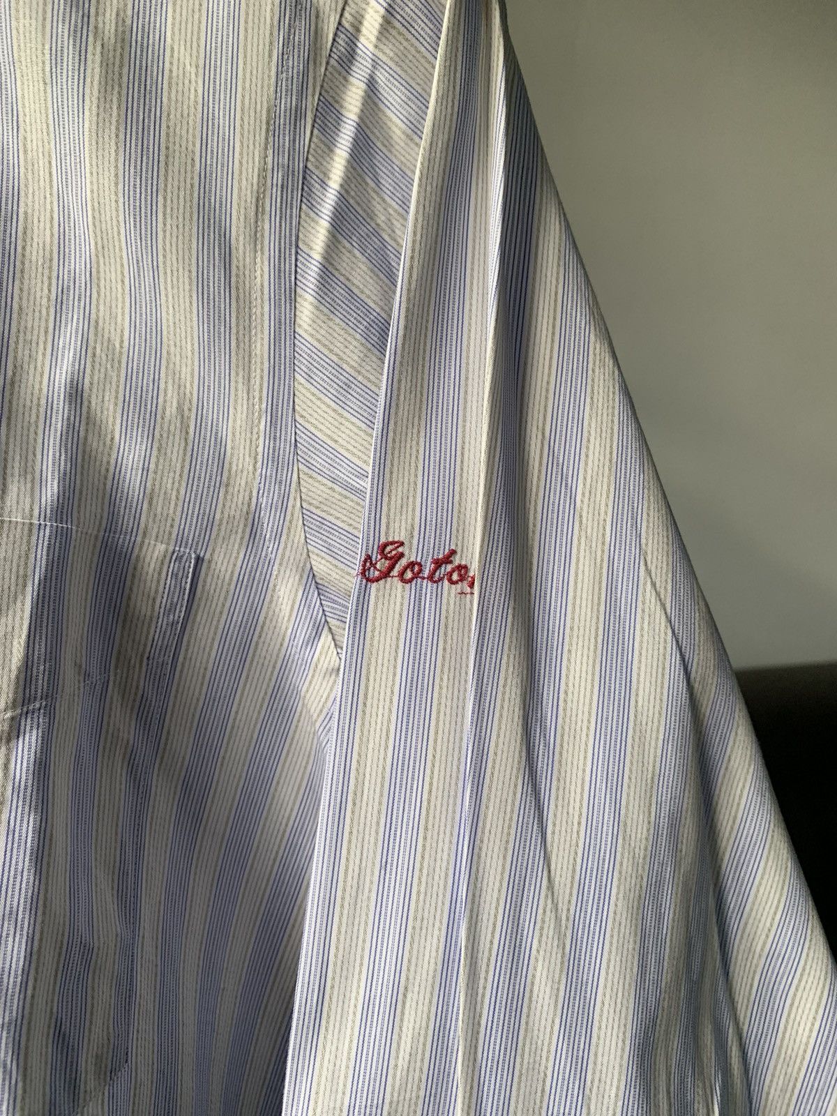 Celine × Vintage 1990s Celine Striped Shirt Iwataya Order Made Size US S / EU 44-46 / 1 - 4 Thumbnail