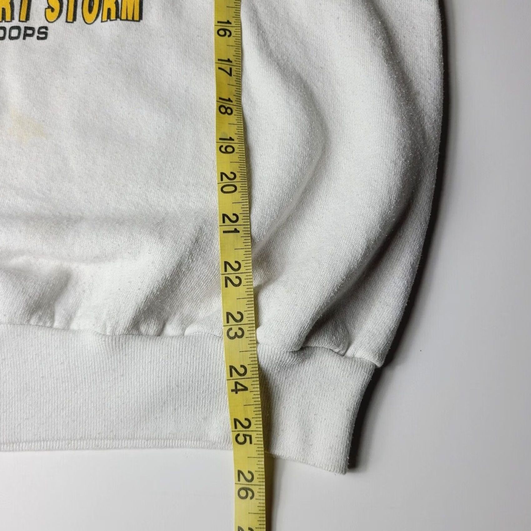 Fruit Of The Loom VINTAGE Operation Desert Storm Crewneck Sweatshirt XL White 90s Mens Crew Neck Logo Graphic Print Cotton Blend Pullover Size US XL / EU 56 / 4 - 6 Thumbnail