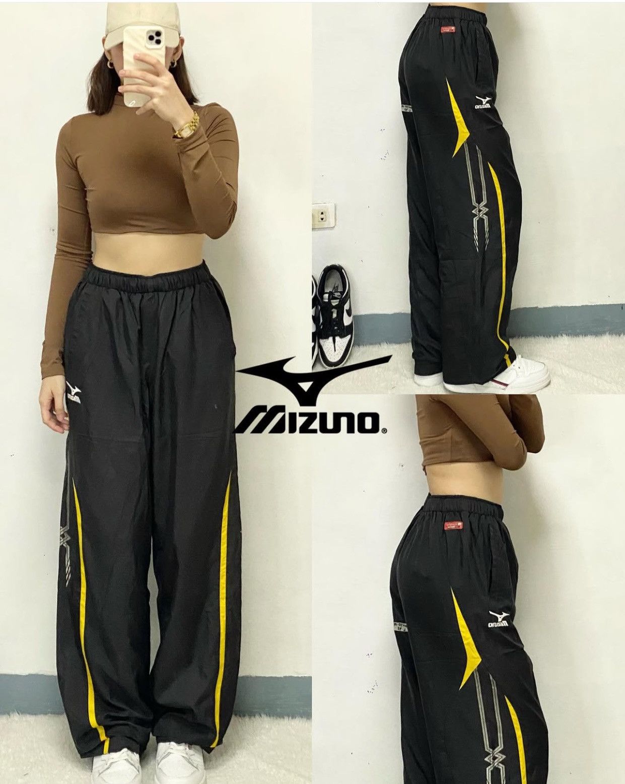 Japanese Brand × Mizuno Muzuno thermal plus baggy nylon trackpants Size 22" - 7 Thumbnail