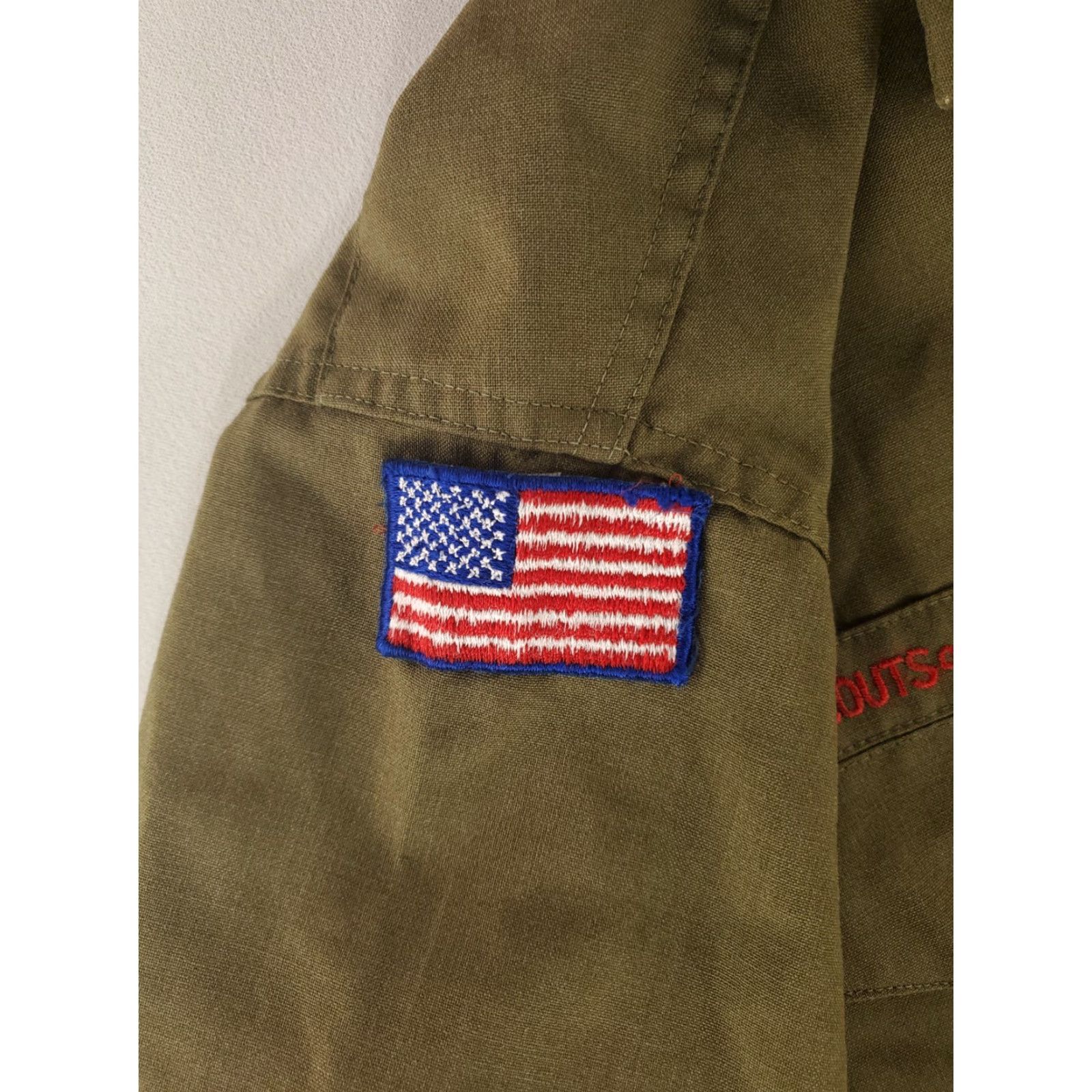 Vintage VINTAGE Boy Scouts BSA VTG 60s Wool Loop Collar Short Sleeve Button Up Shirt Mens XL Green 46s Patch Detailing Size US XL / EU 56 / 4 - 5 Thumbnail