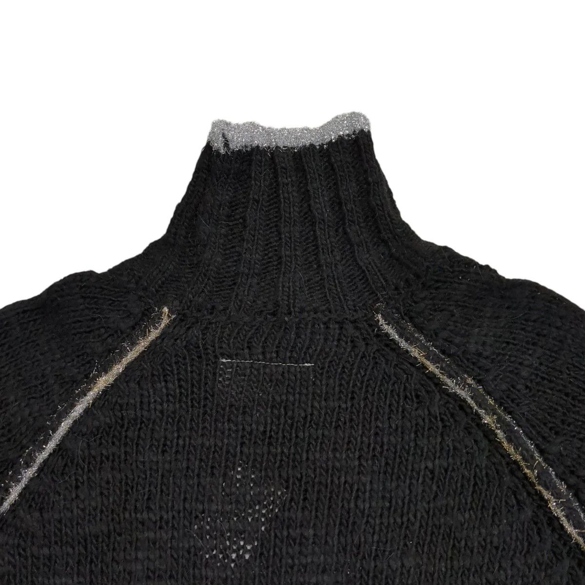 MM6 Jacquard Logo Turtleneck Alpaca Wool Knit Sweater Size L / US 10 / IT 46 - 4 Thumbnail