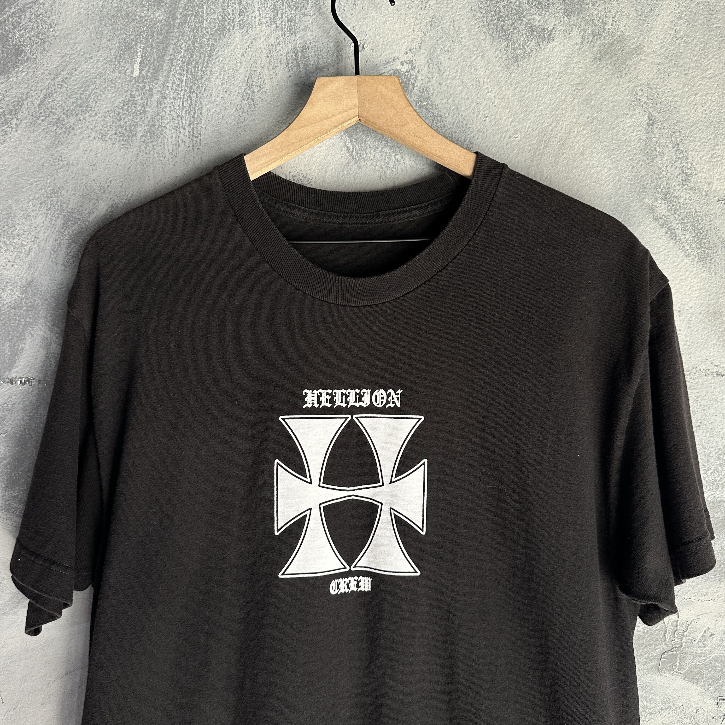 Vintage Helljon Crew T Shirt Y2K Men's Black West Coast Chopers Styl Size US L / EU 52-54 / 3 - 2 Thumbnail