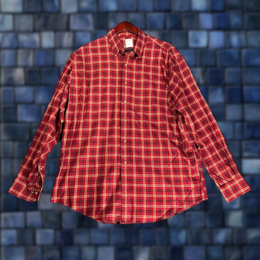 Brooks Brothers Brooks Brothers Shirt Mens Large Button-Down The Original Polo Red Plaid Non Iron Vintage No Size US L / EU 52-54 / 3 - 1 Thumbnail