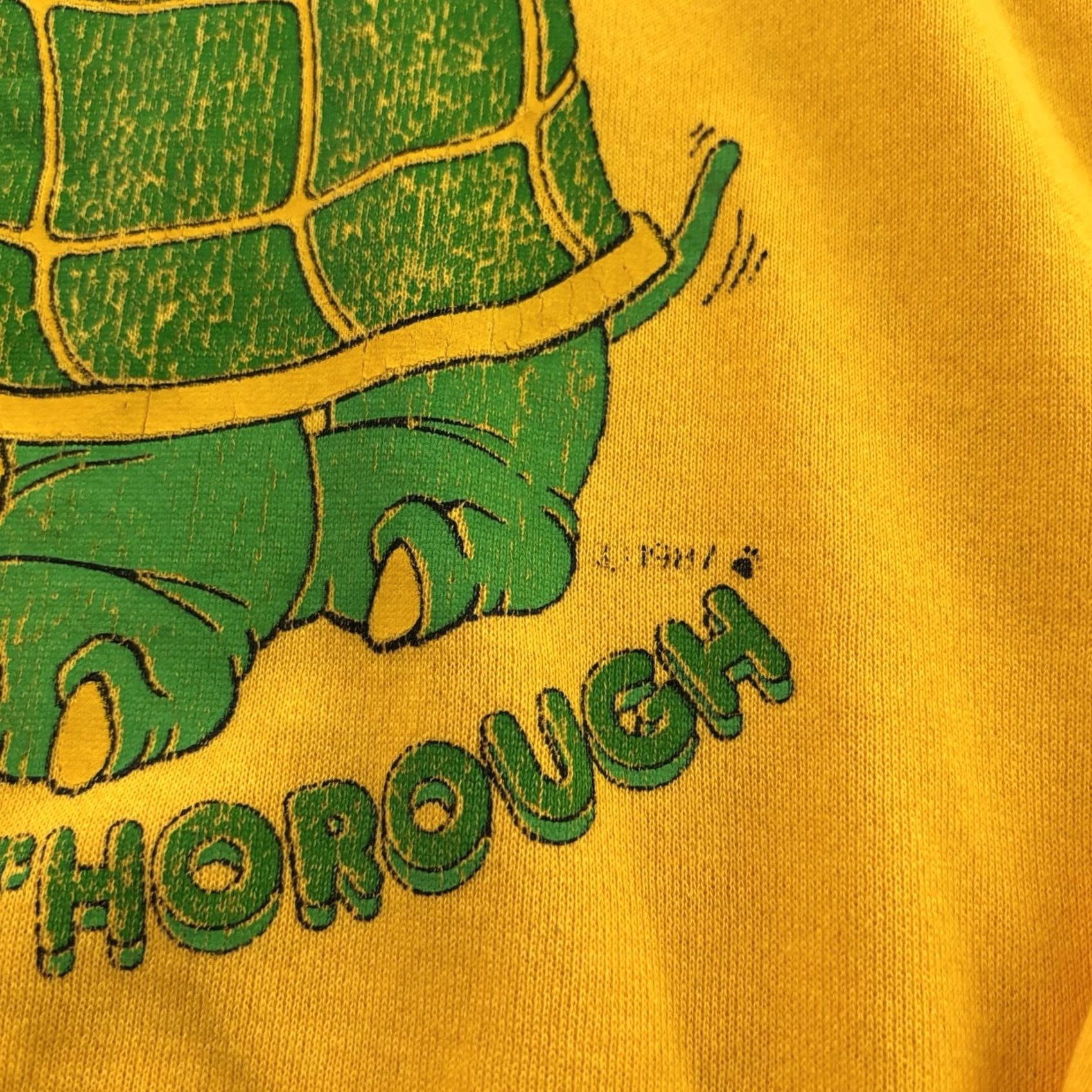 Vintage Vintage Slow But Thorough Turtle Crewneck Sweatshirt Mens XL Gold Size US XL / EU 56 / 4 - 2 Thumbnail