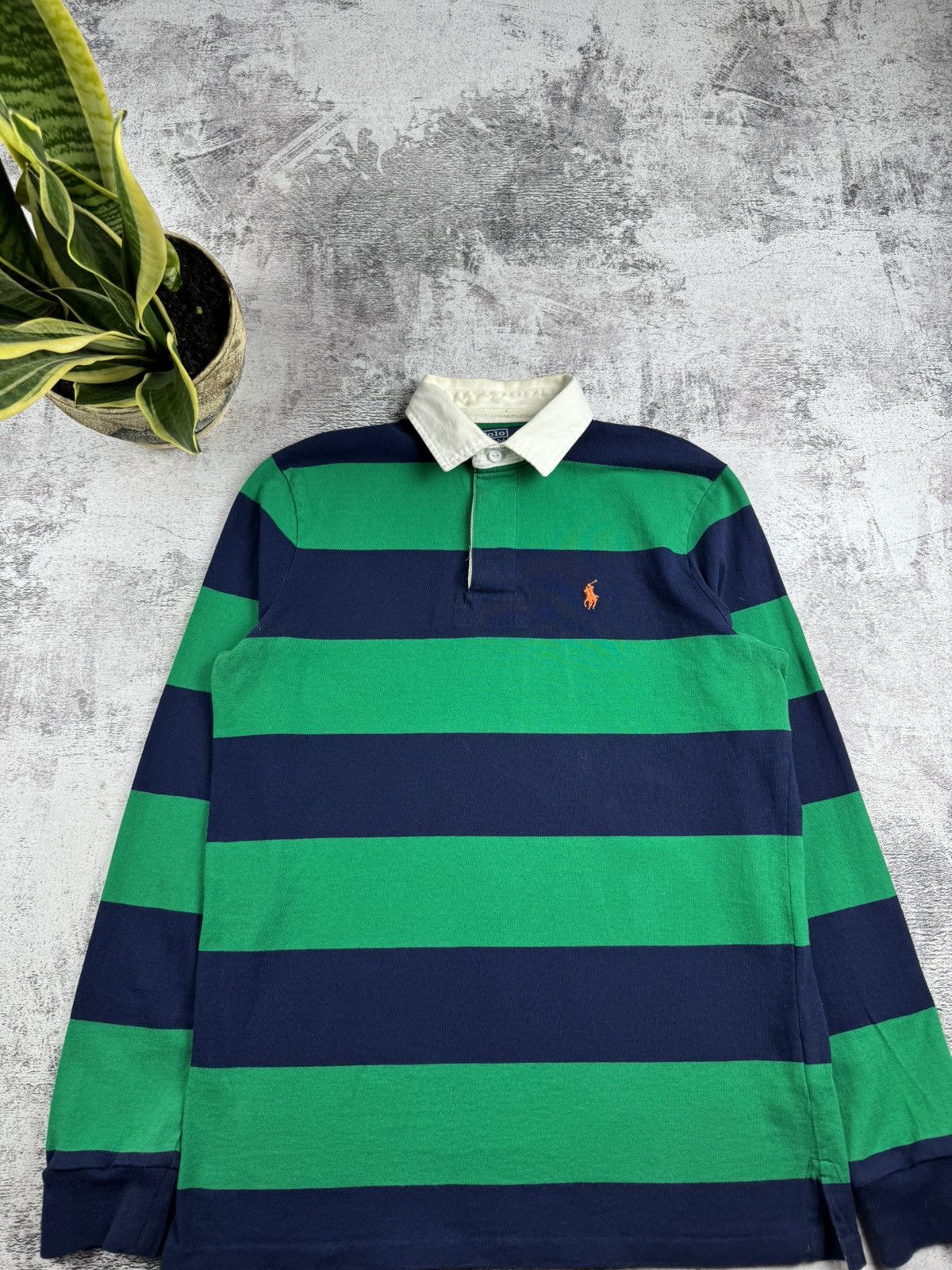 Polo Ralph Lauren Vintage 90S Polo Ralph Lauren Striped Green Retro OldMoney Pullover Longsleeve Size US S / EU 44-46 / 1 - 4 Thumbnail