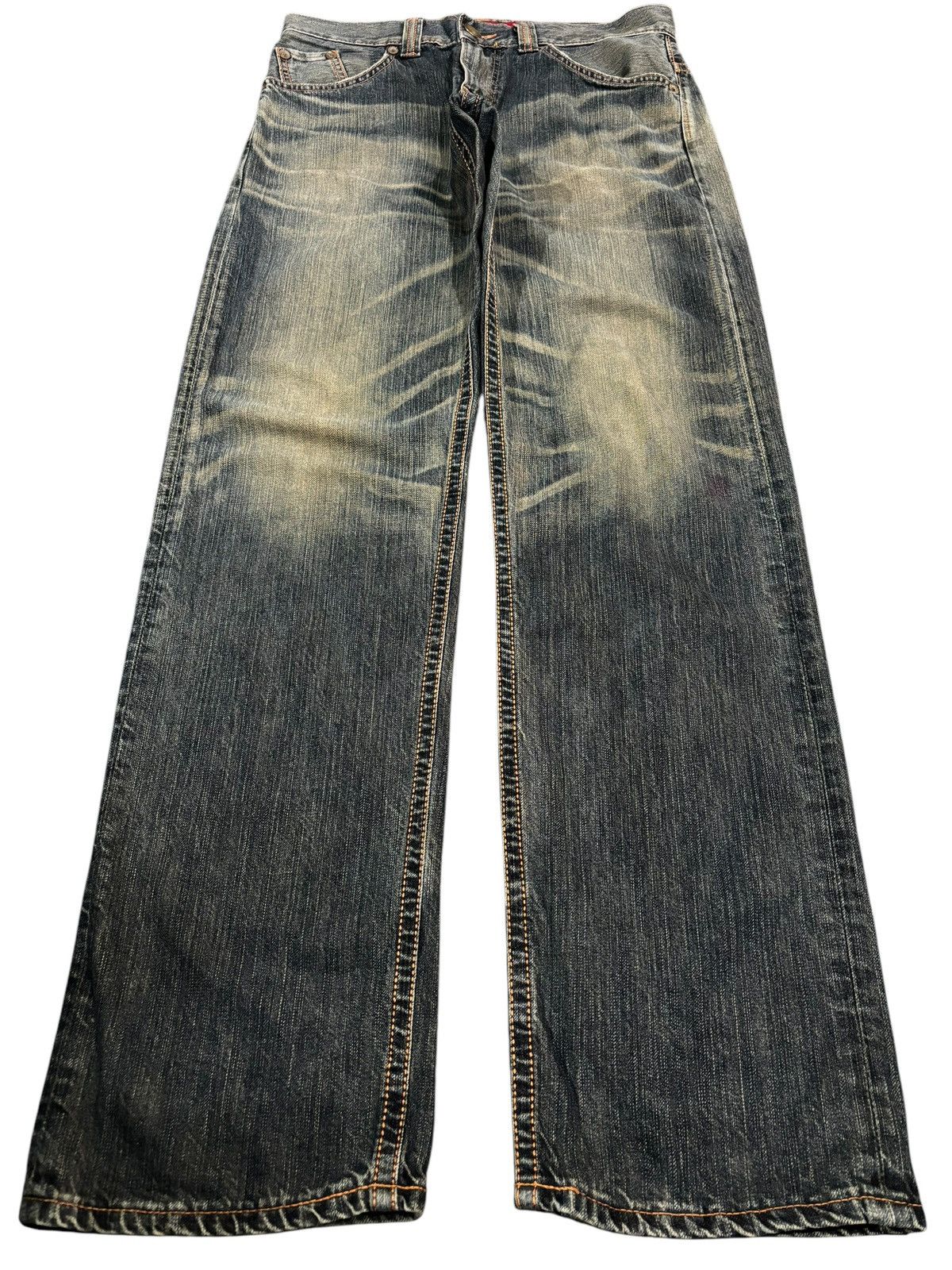 Edwin × If Six Was Nine × Japanese Brand Vintage Y2k Edwin XV Faded Stitch Straight Cut Jeans Size US 33 - 1 Thumbnail