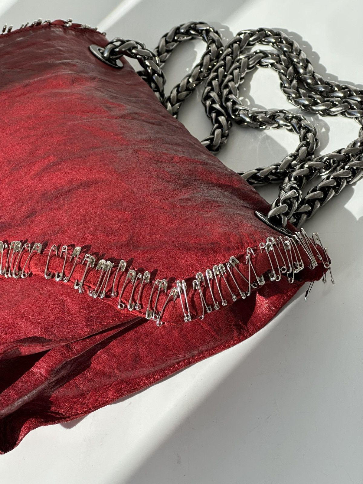 Balmain BALMAIN by Decarnin SS2011 Safety Pin Red Leather Bag runway Size ONE SIZE - 13 Thumbnail