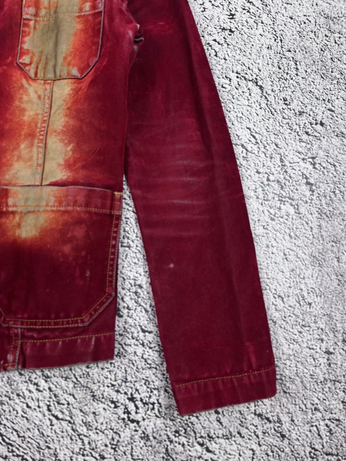 Japanese Brand Vintage Avant-Garde Bleached Velour Faded Distressed Jacket Size S / US 4 / IT 40 - 5 Thumbnail