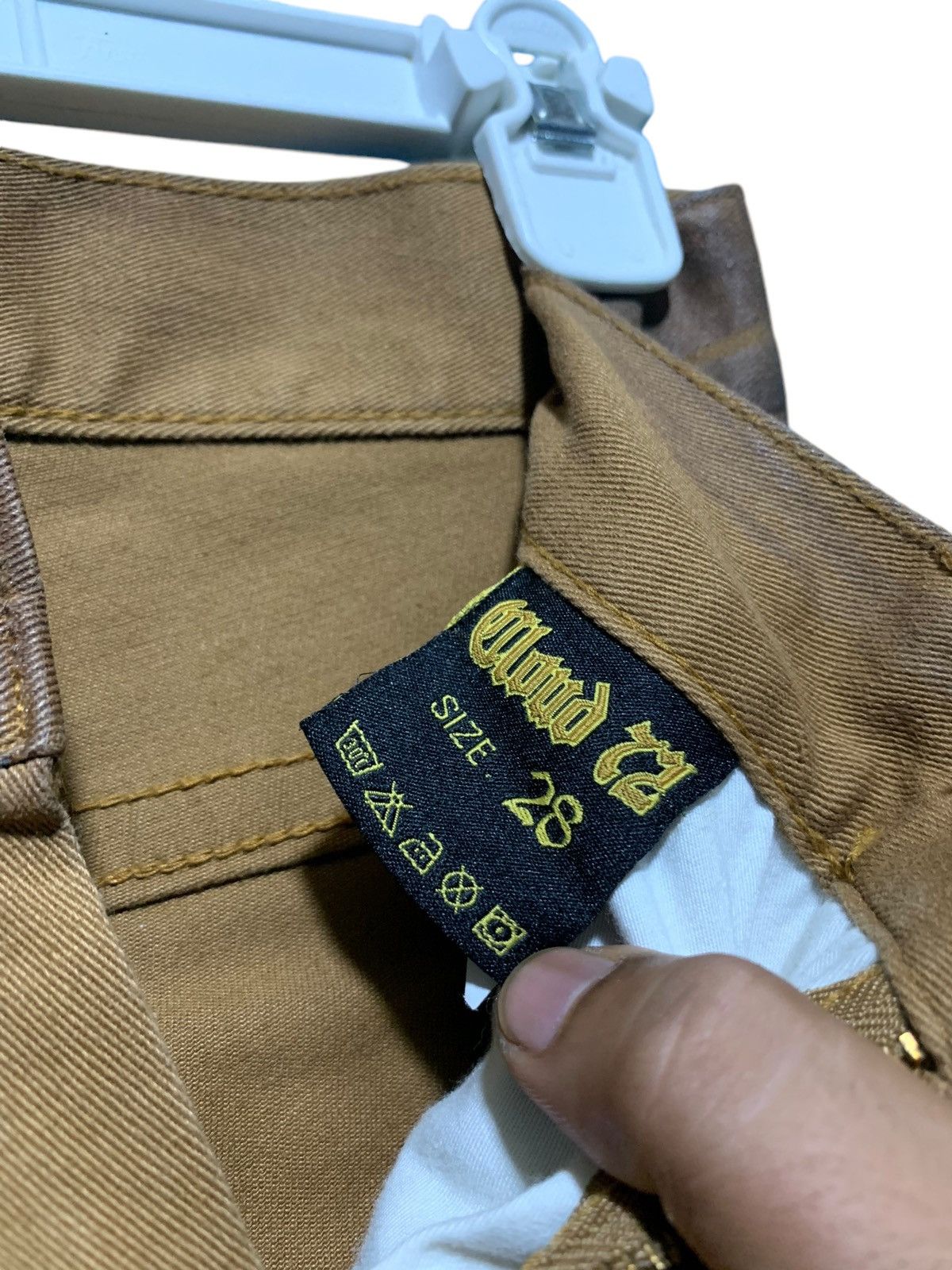 14th Addiction Cloud72 side laces cross skull patches brown wax denim Size US 27 - 14 Thumbnail