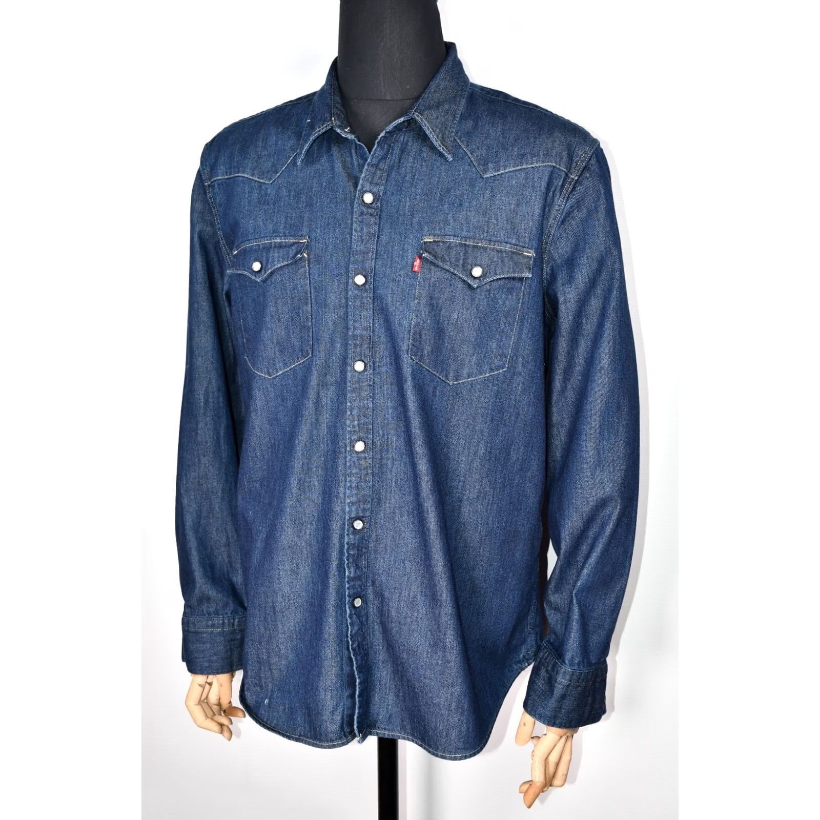 Levi's Levi's Barstow Shirt Denim Men's 2XL Barstow Shirt Denim Casual Western Snap Button-Up Pockets Blue Cotton Denim Shirt 2XL Mens Mens Size US XXL / EU 58 / 5 - 3 Thumbnail