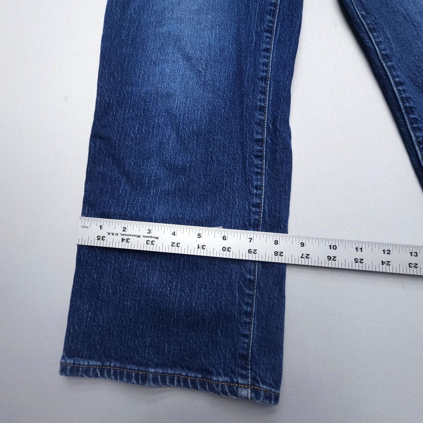 J.Crew J.CREW Jeans Wide Leg High Rise Dark Wash 27 Solid Blue 5-Pocket Denim Crop Regular Rise Womens Jeans Size 27" / US 4 / IT 40 - 5 Thumbnail