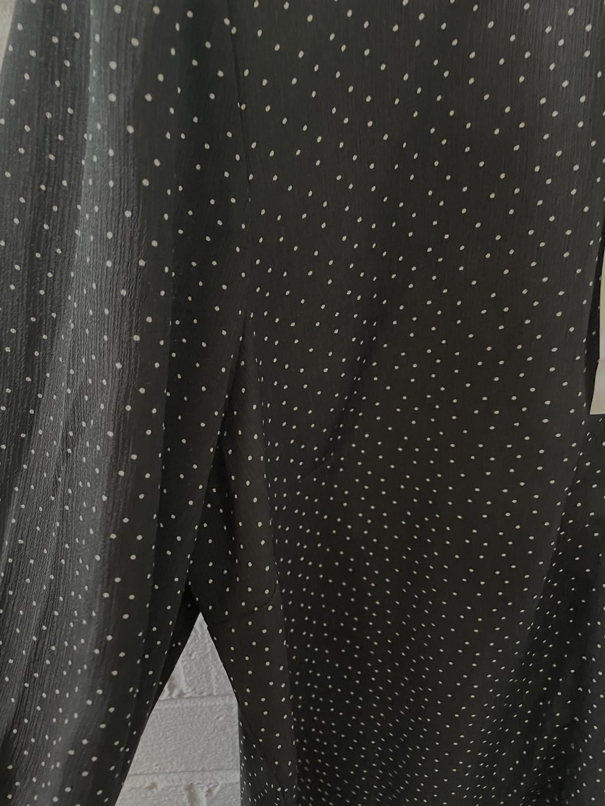 NEXT Next Black Polka Dot Long Sleeve Blouse Size M / US 6-8 / IT 42-44 - 2 Thumbnail