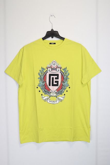 Balmain o1rshd1 Crest Logo T-Shirt / 374 Saint-Honore in Yellow Size US M / EU 48-50 / 2 - 2 Thumbnail