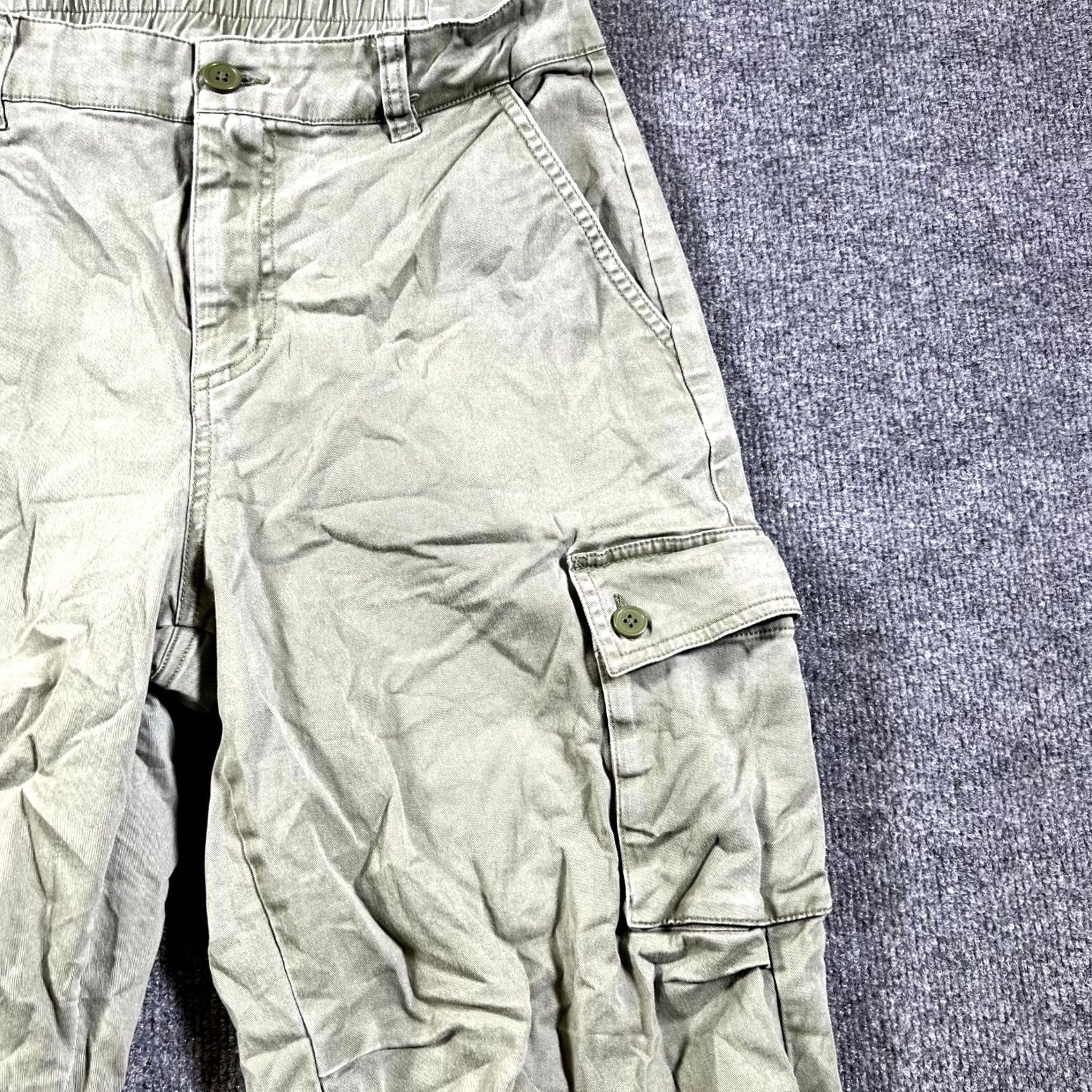 Vintage Wild Fable Cargo Pants Women M Olive Green Cotton Utility Pockets Hiking Camping Size 32" / US 10 / IT 46 - 3 Thumbnail