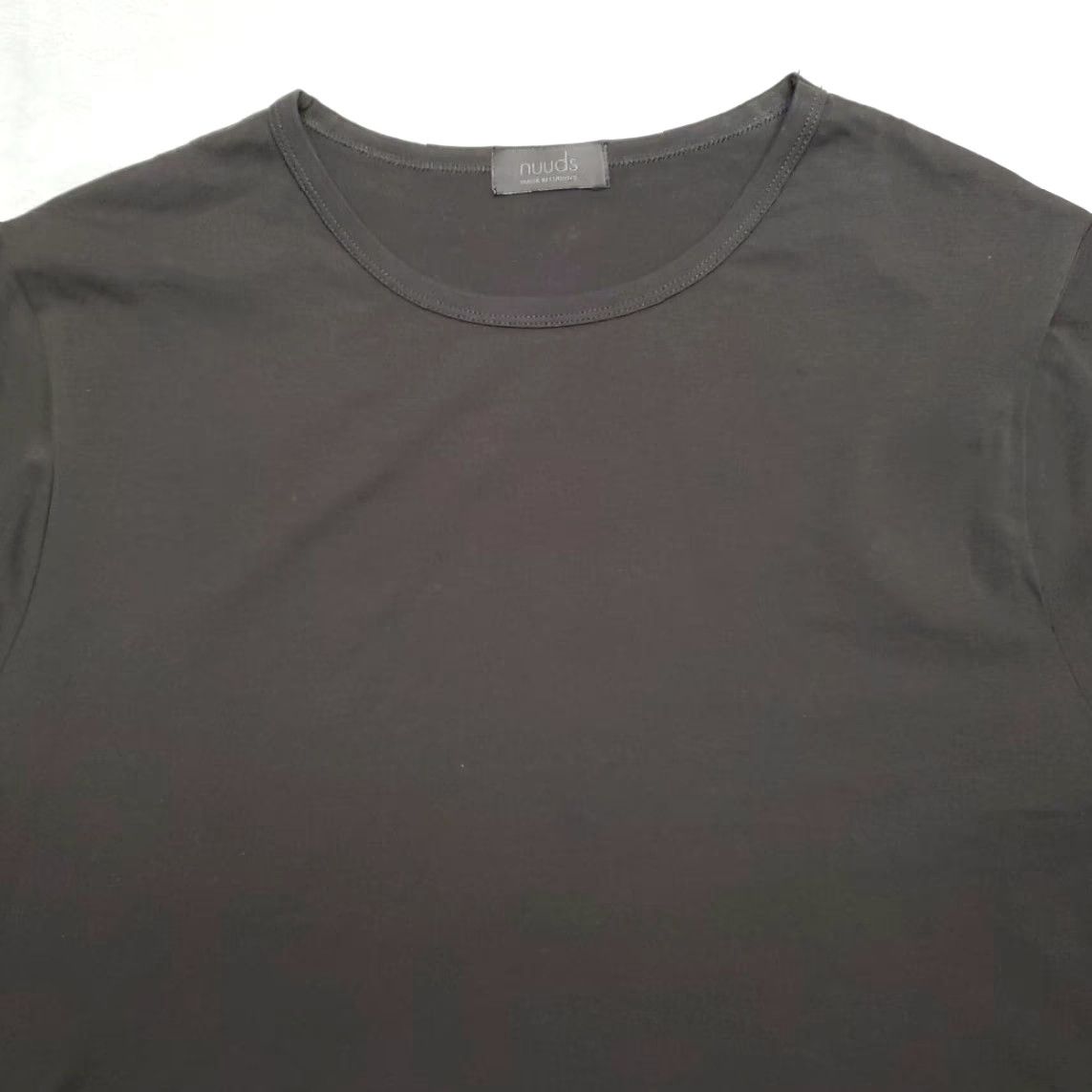 Vintage Nuuds Shirt Mens XL Black Short Sleeve Crewneck Stretch Cotton Blend Curved Hem Size US XL / EU 56 / 4 - 4 Thumbnail