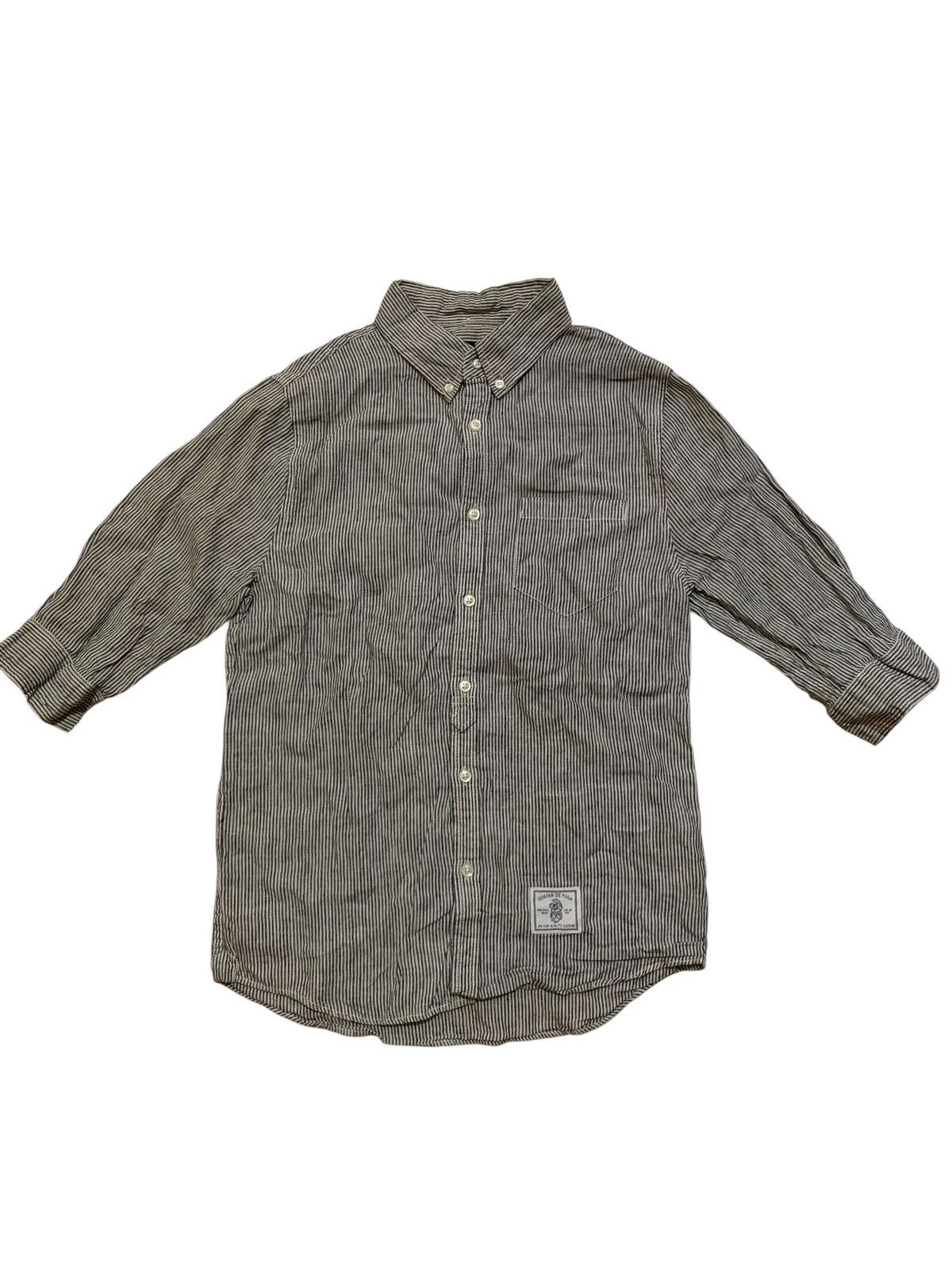 GOSTAR DE FUGA GOSTAR DE FUGA LINEN HICKORY STRIPED shirt 3/4 sleeve Size US S / EU 44-46 / 1 - 1 Thumbnail