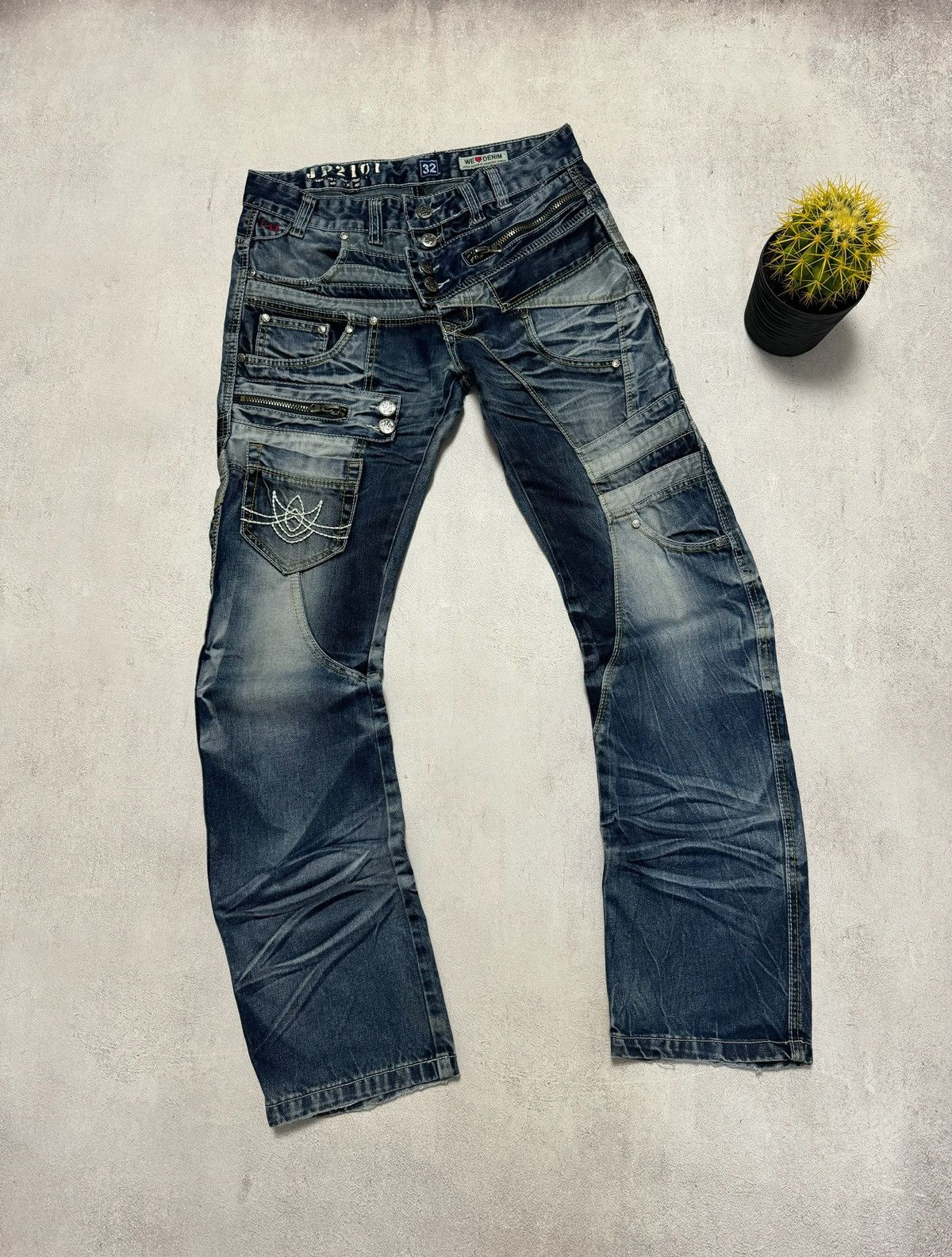 If Six Was Nine Vintage Okishama Samoki Jeans Denim Pants Japanese Dirty Y2K Size US 32 / EU 48 - 1 Thumbnail