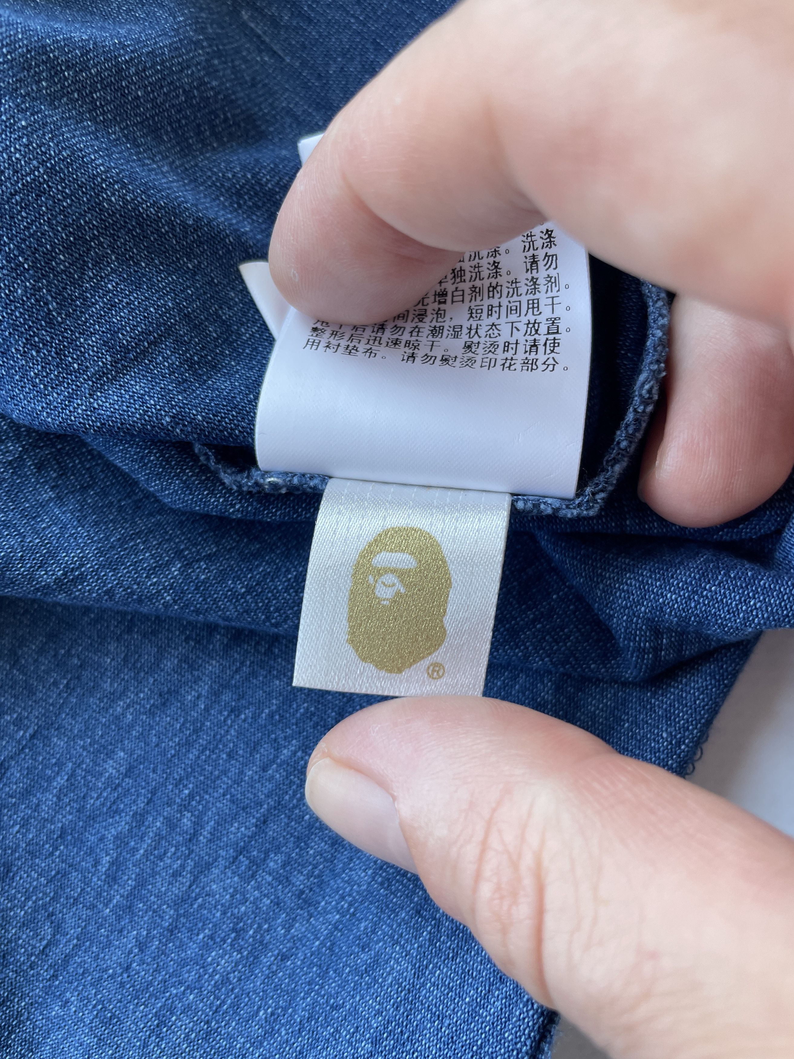 Bape BAPE APE HEAD INDIGO TEE Size US L / EU 52-54 / 3 - 9 Thumbnail